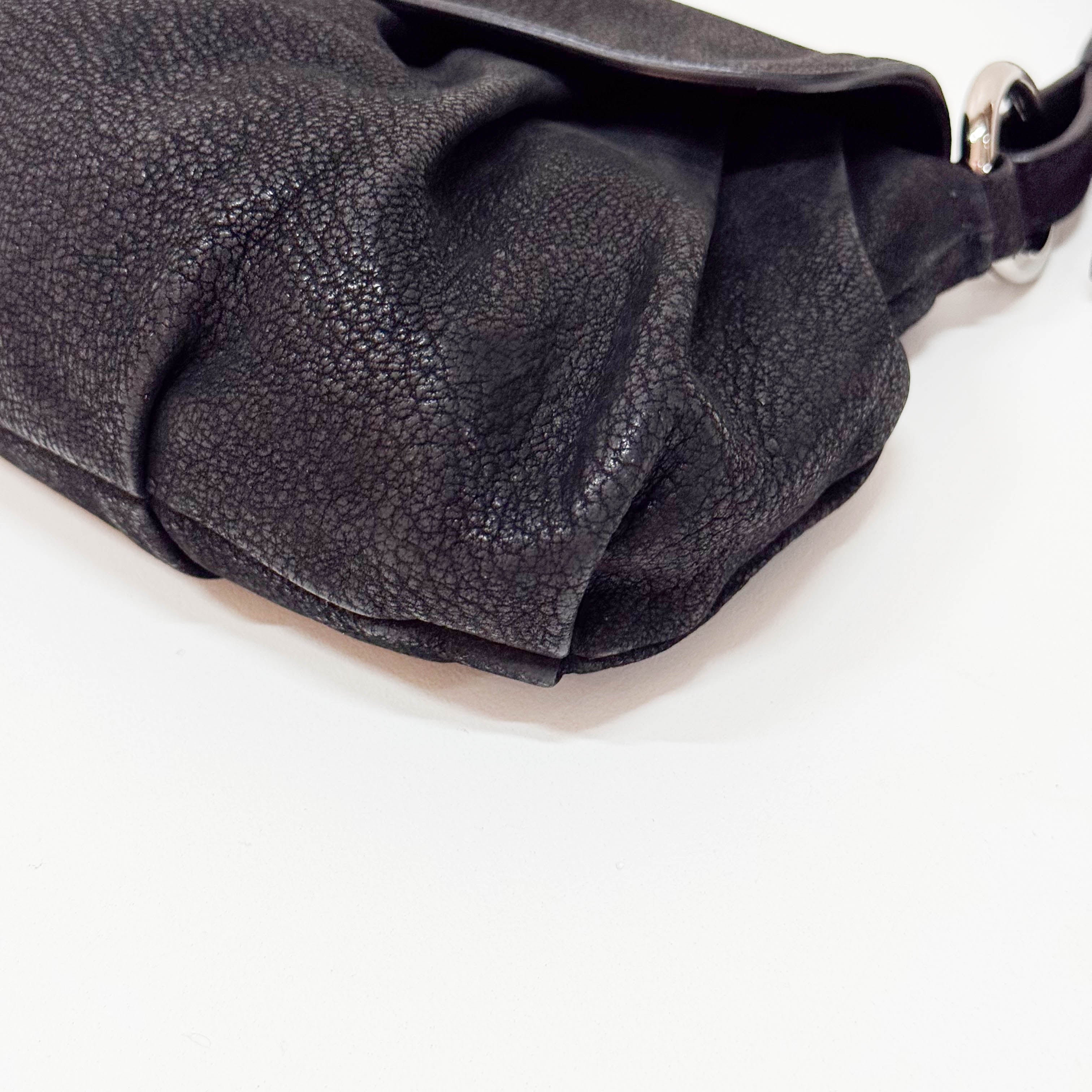 Vintage Black Leather Shoulder Bag