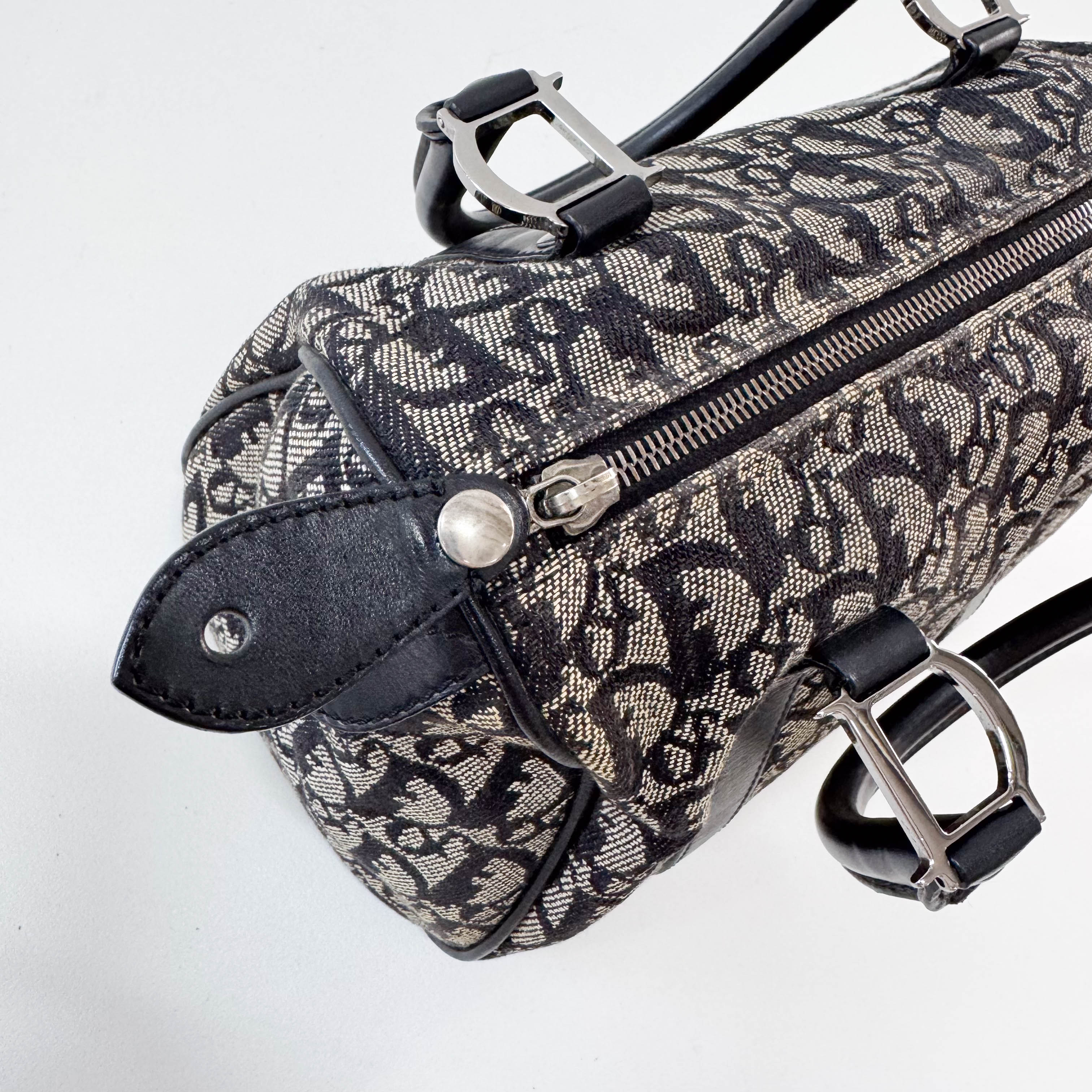 Boston Trotter Navy Oblique Canvas Bag