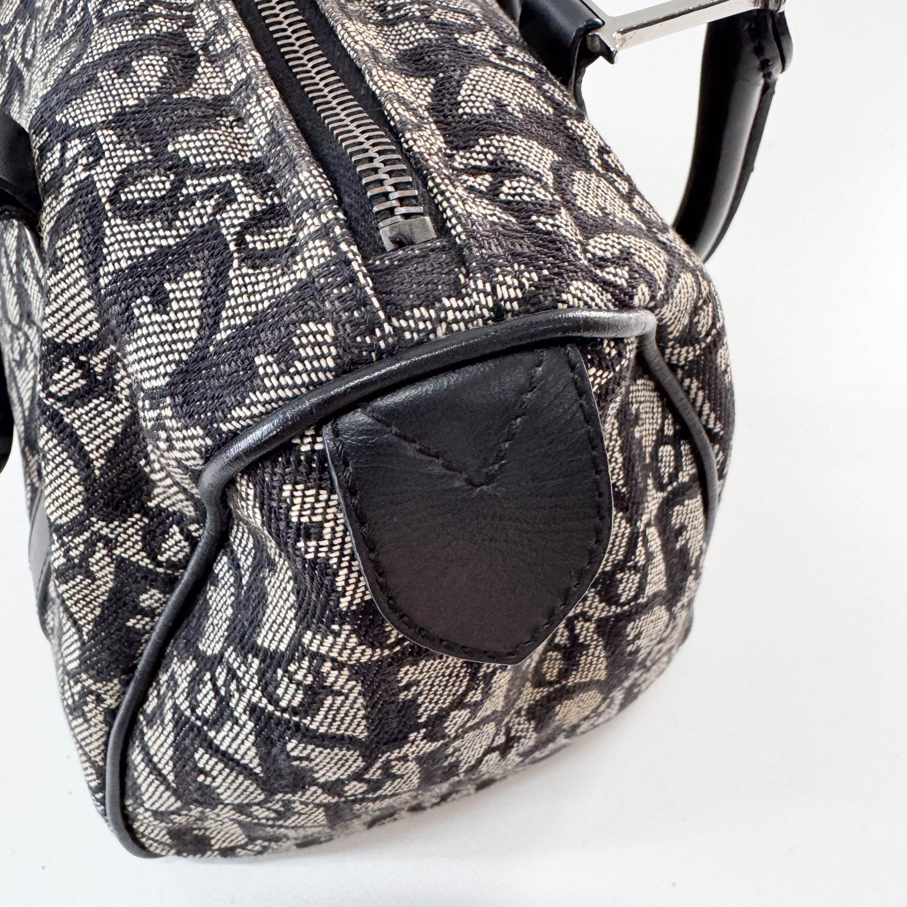 Boston Trotter Navy Oblique Canvas Bag