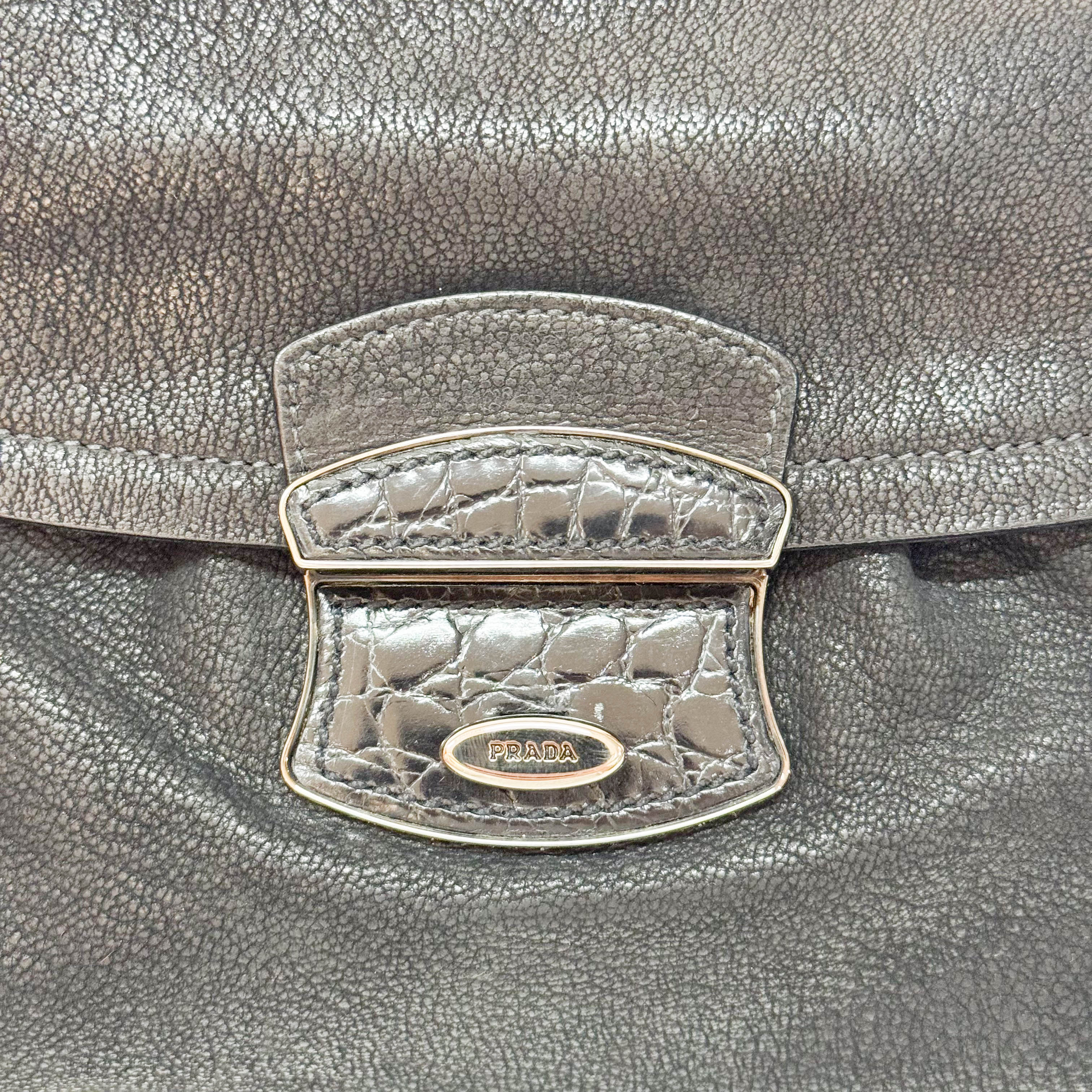 Vintage Black Leather Shoulder Bag