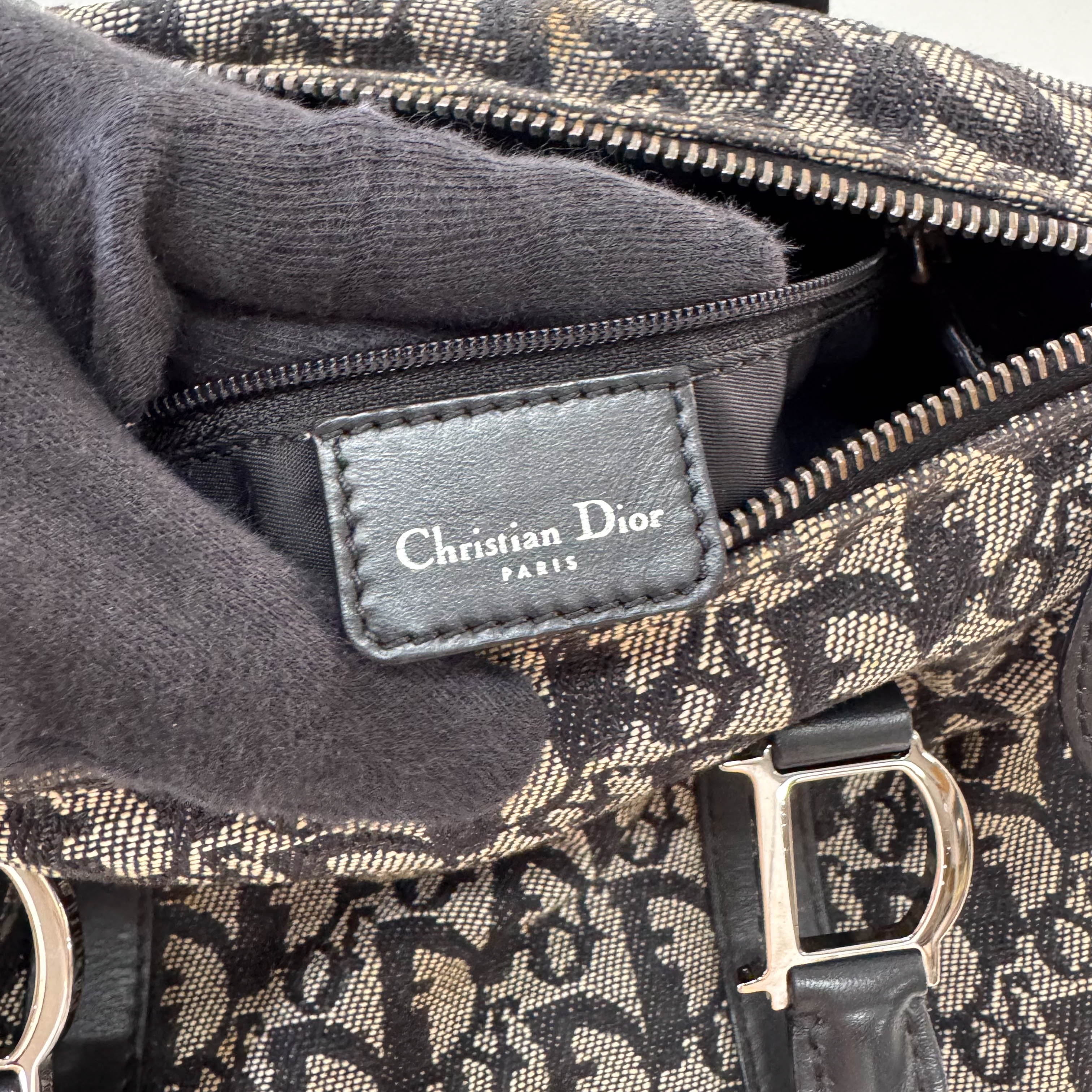 Boston Trotter Navy Oblique Canvas Bag