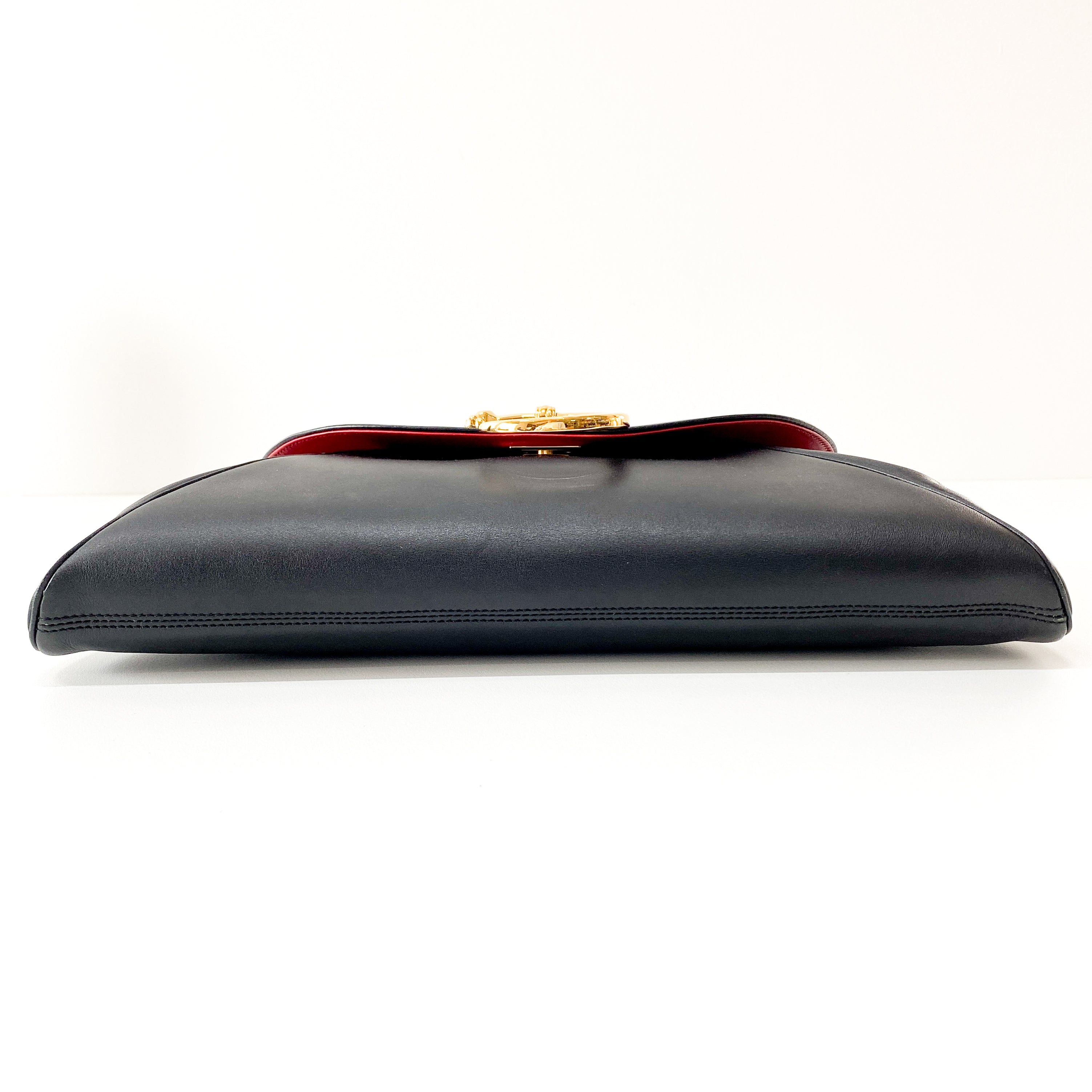 Panthère Clutch Black Leather Bag