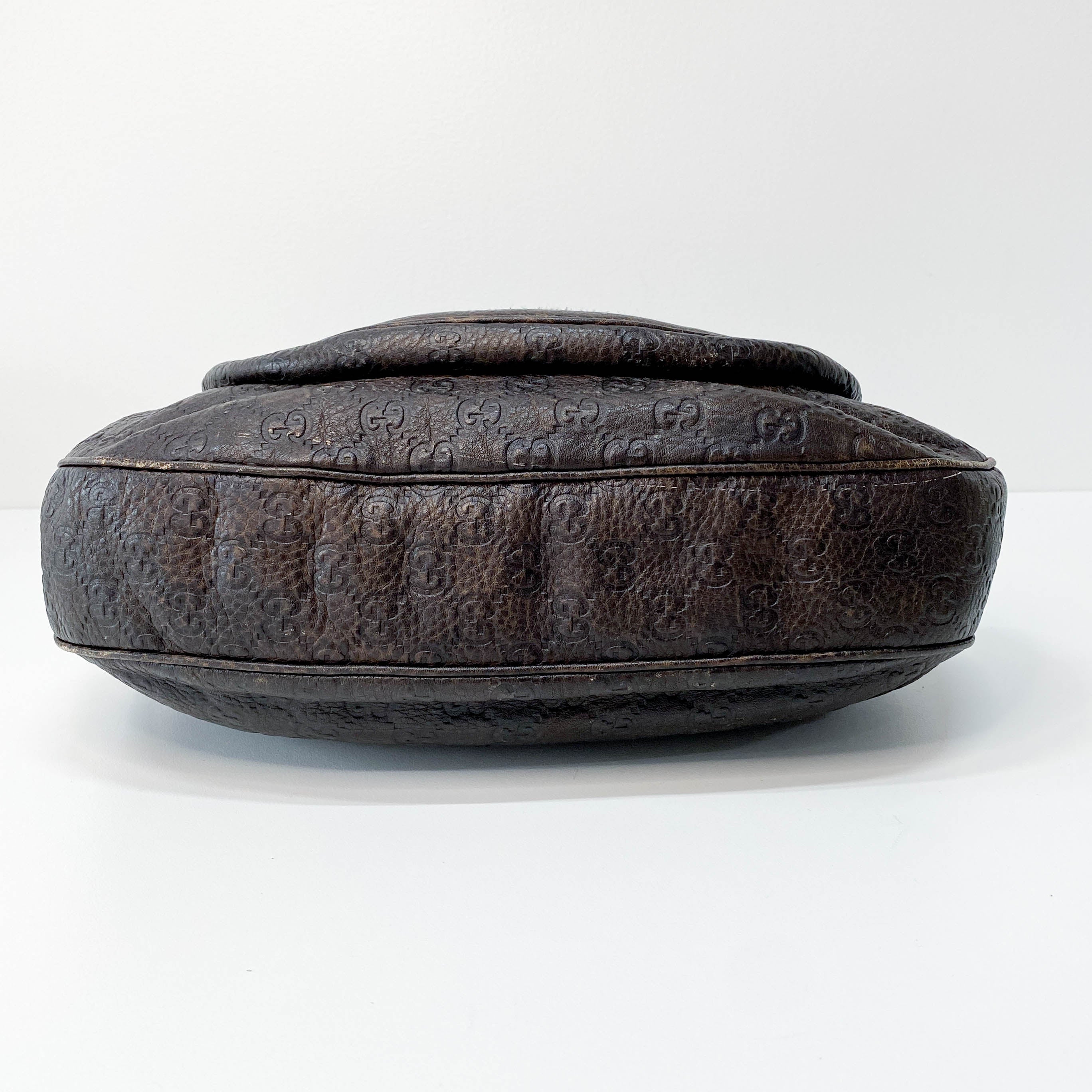 Horsebit Brown GG Canvas Leather Shoulder Bag