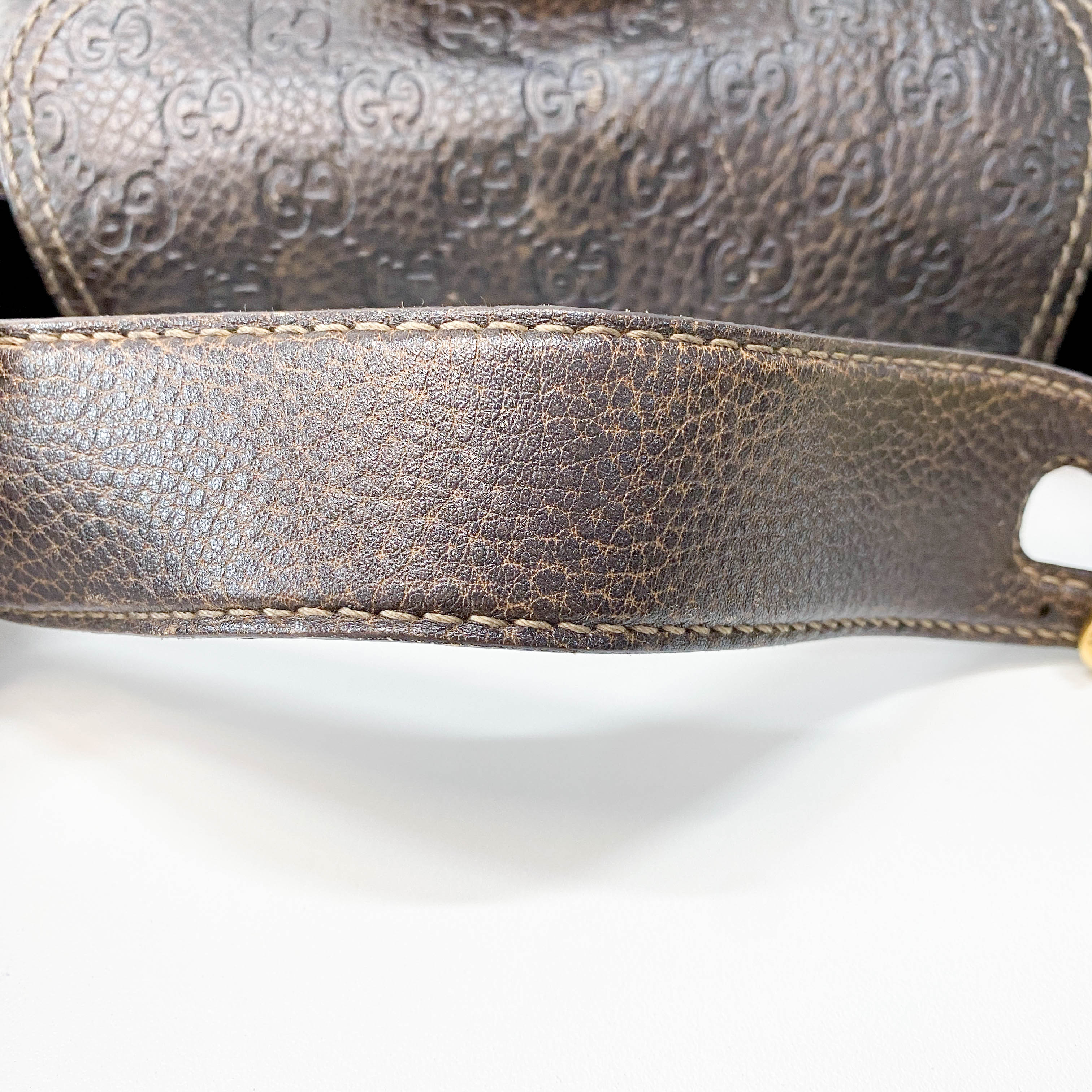 Horsebit Brown GG Canvas Leather Shoulder Bag