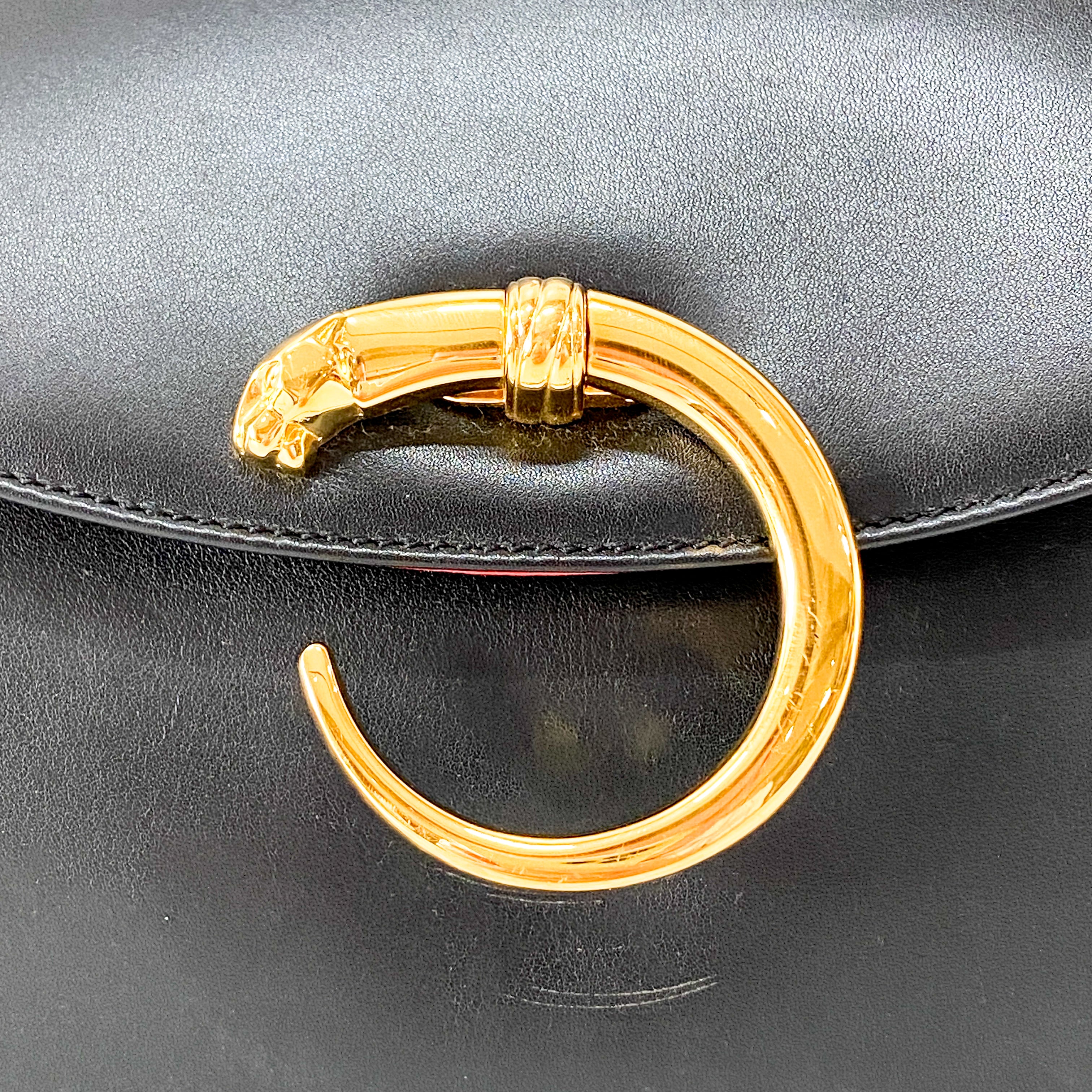 Panthère Clutch Black Leather Bag
