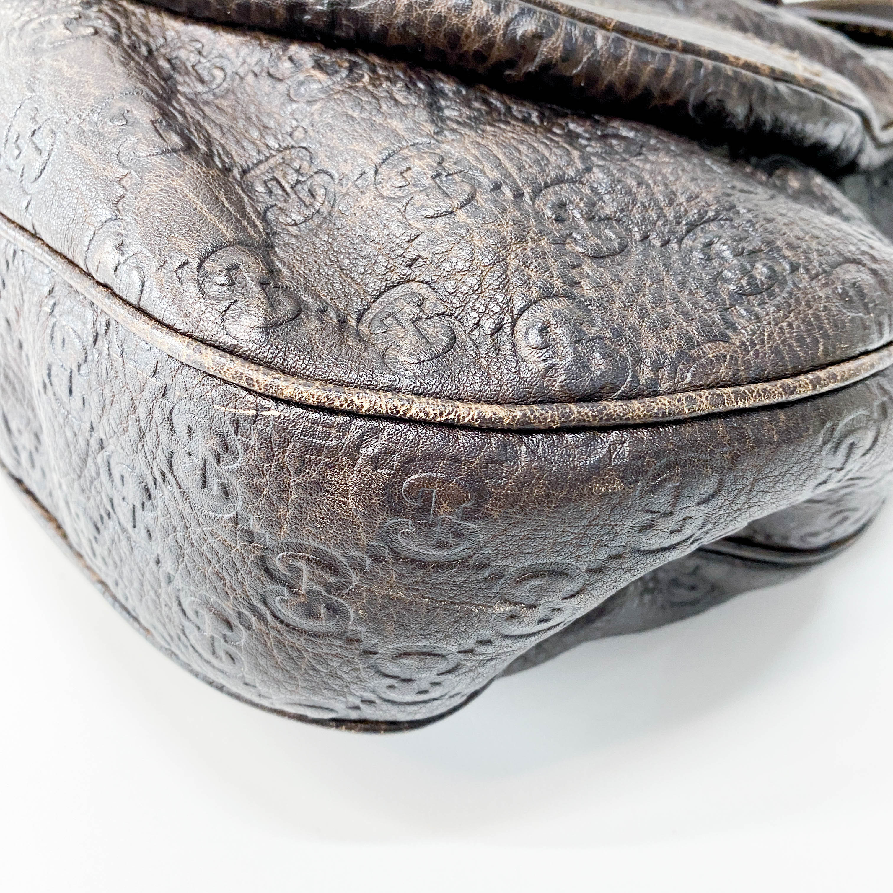 Horsebit Brown GG Canvas Leather Shoulder Bag