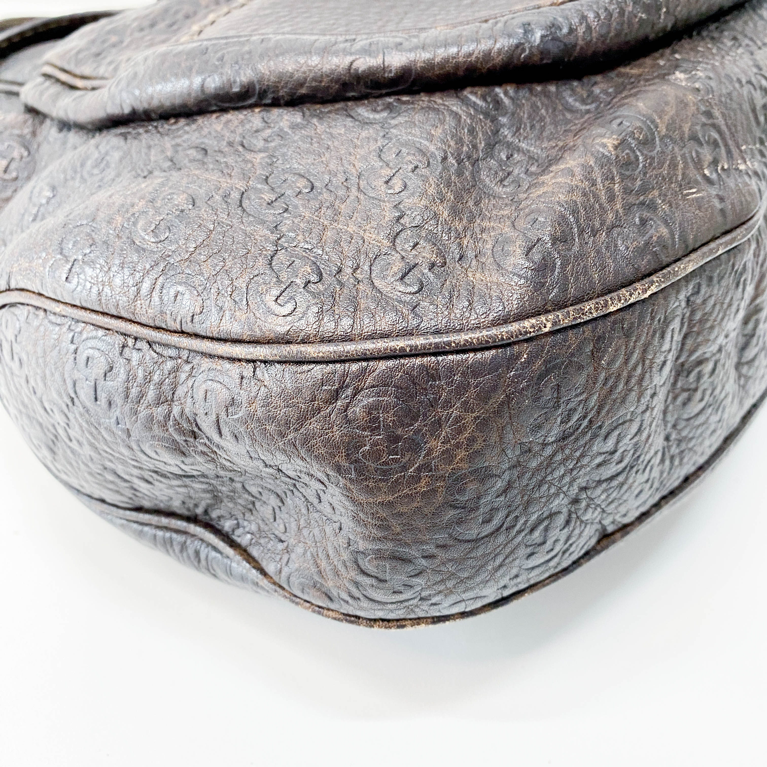 Horsebit Brown GG Canvas Leather Shoulder Bag