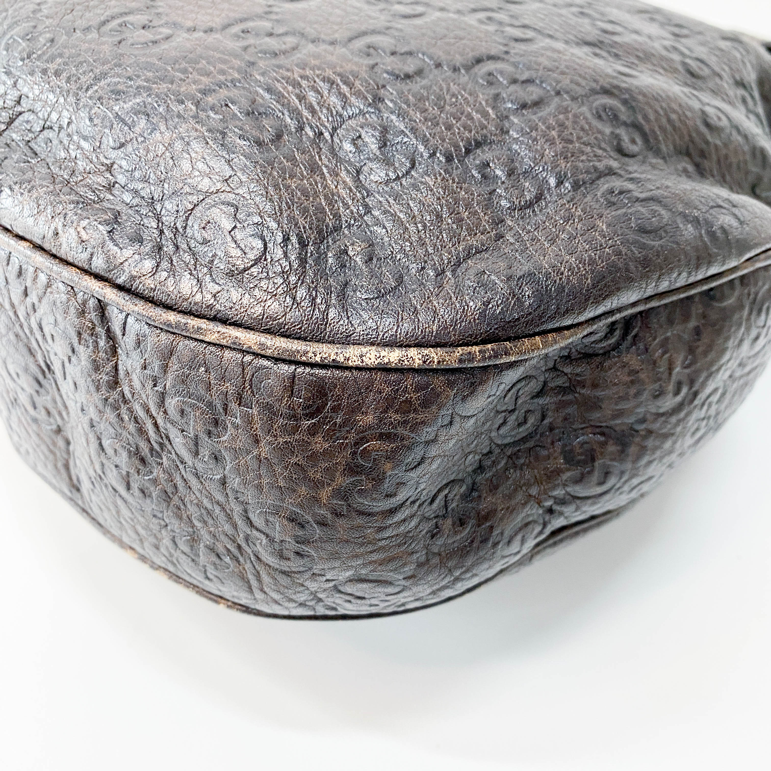 Horsebit Brown GG Canvas Leather Shoulder Bag