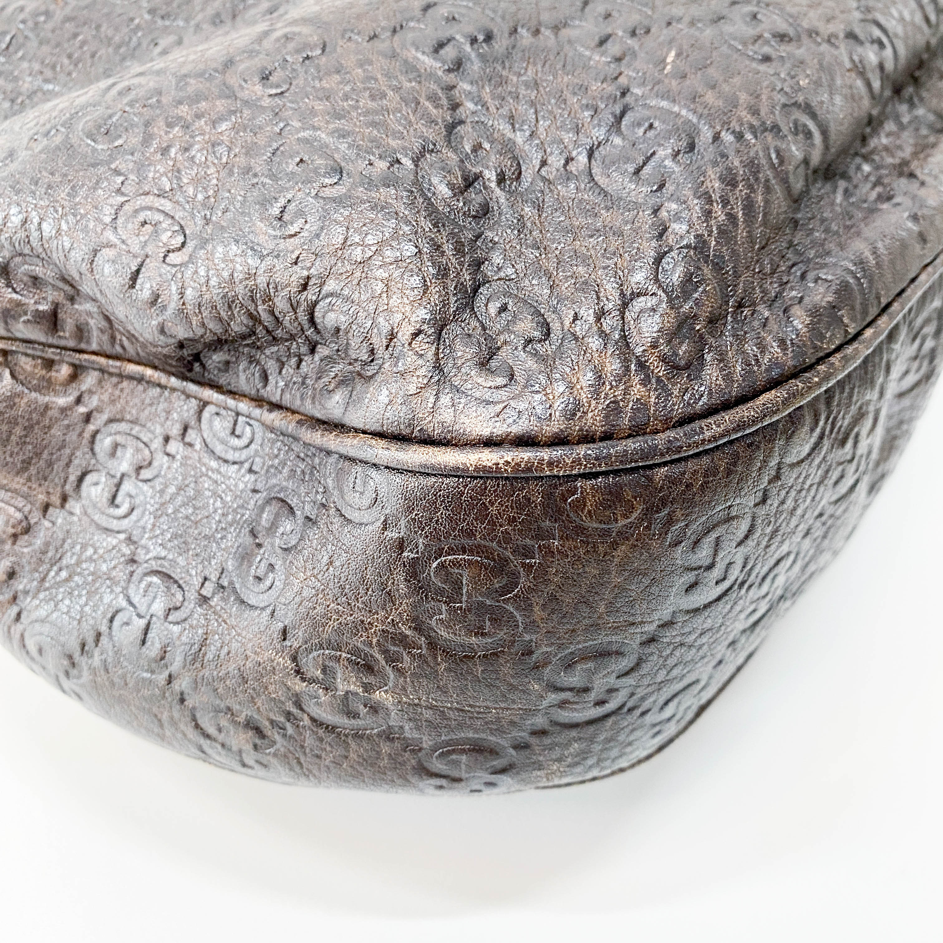 Horsebit Brown GG Canvas Leather Shoulder Bag