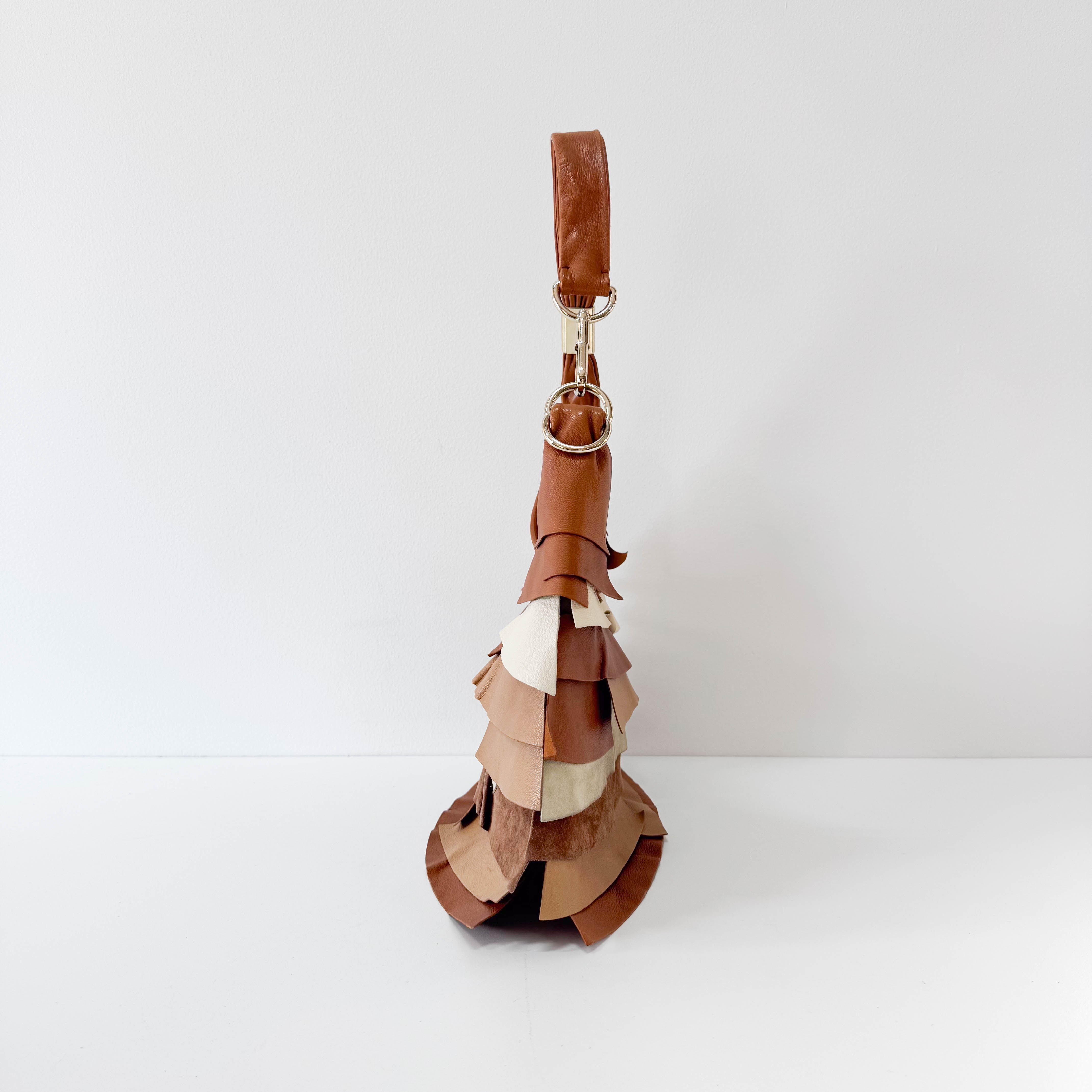 Vintage Brown Mix Leather Shoulder Bag