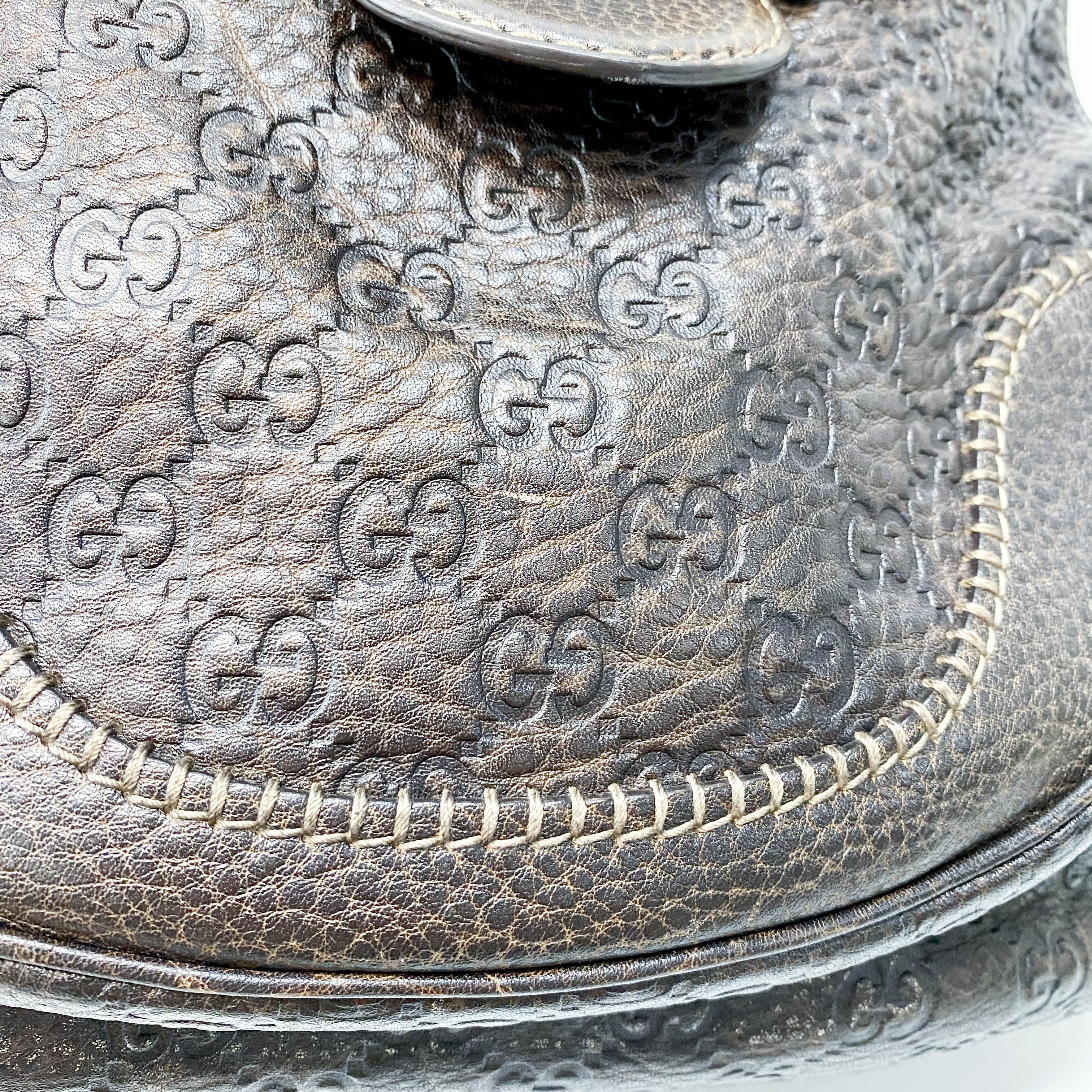 Horsebit Brown GG Canvas Leather Shoulder Bag