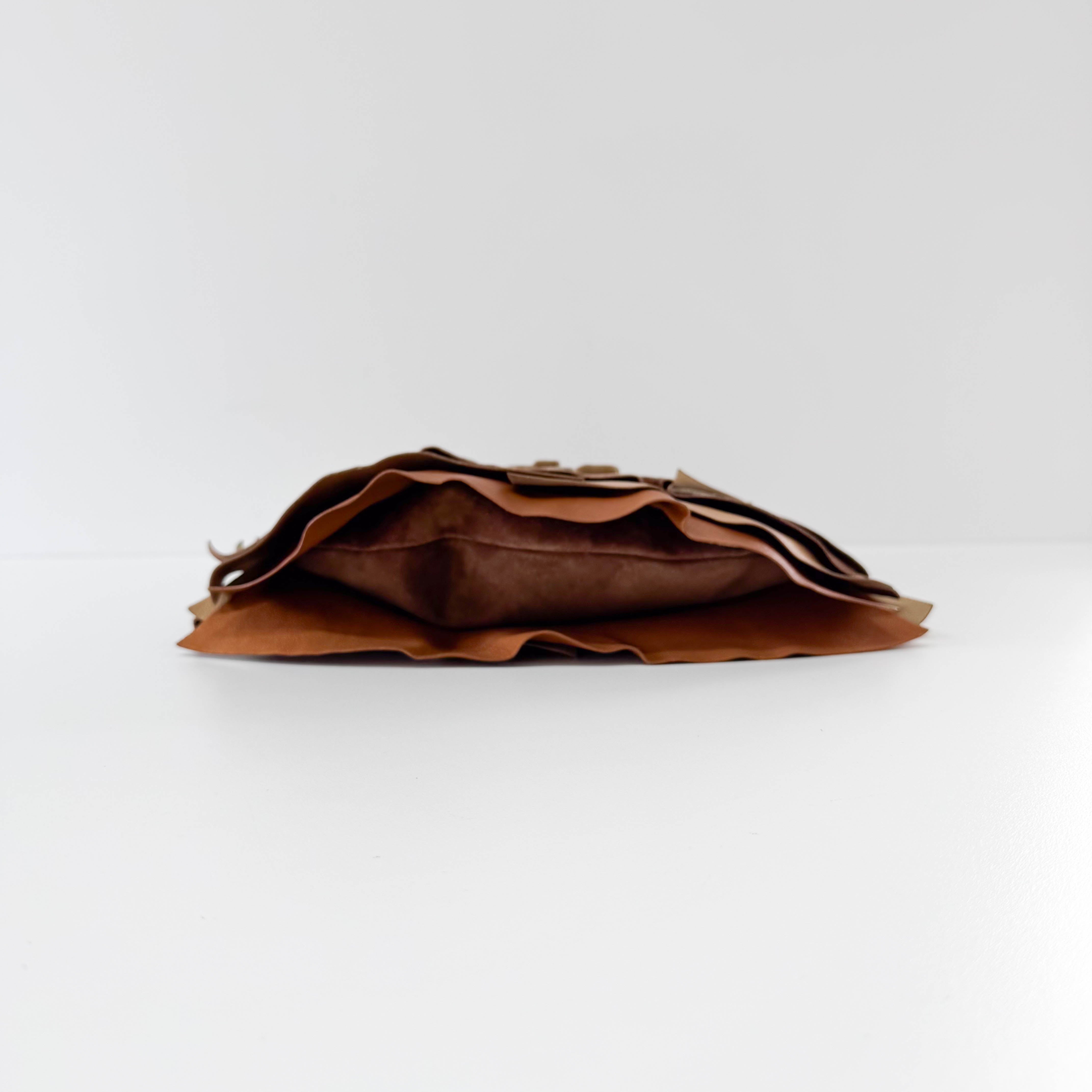 Vintage Brown Mix Leather Shoulder Bag