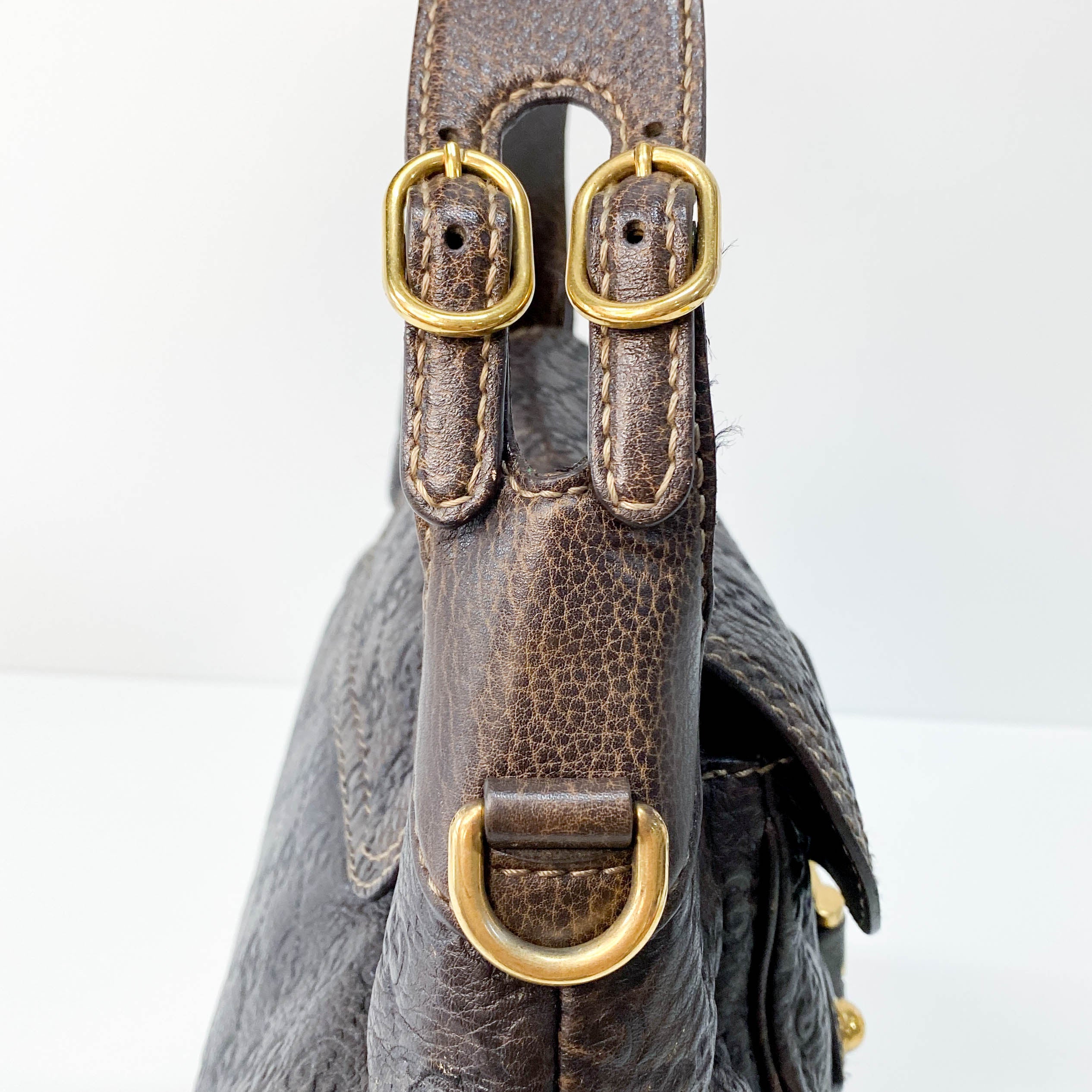 Horsebit Brown GG Canvas Leather Shoulder Bag