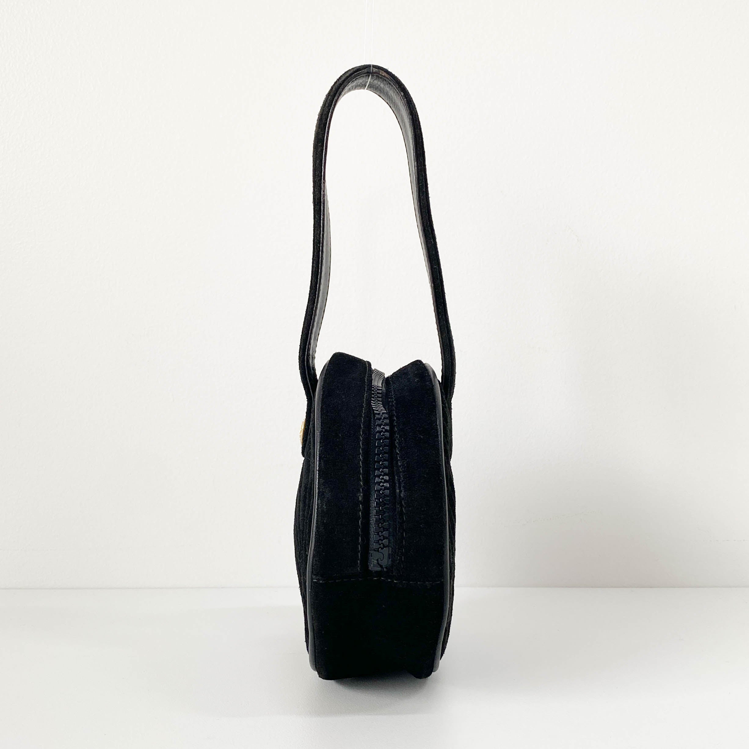 Mini Black Suede Handbag