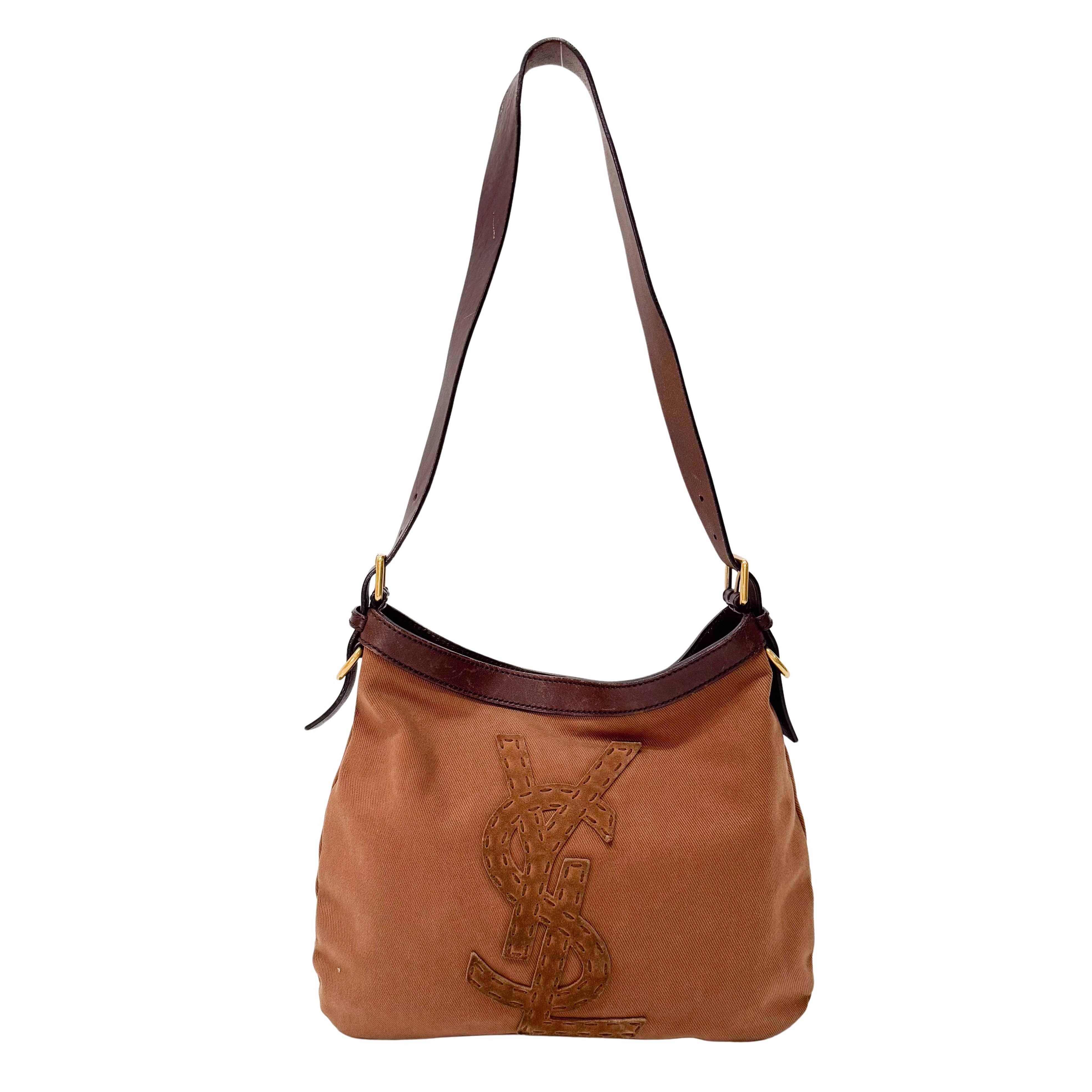 Brown Canvas Shoulder Bag