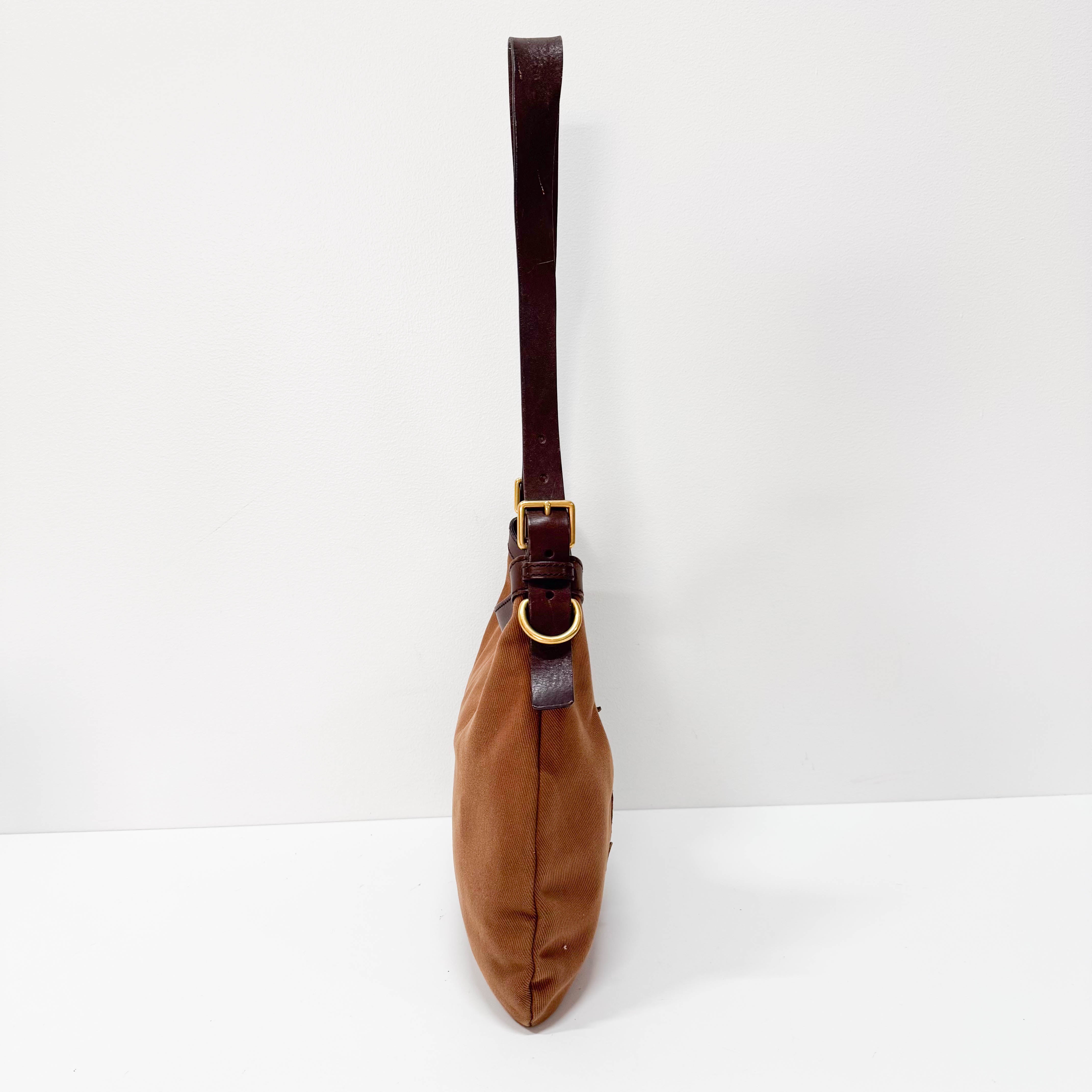 Brown Canvas Shoulder Bag