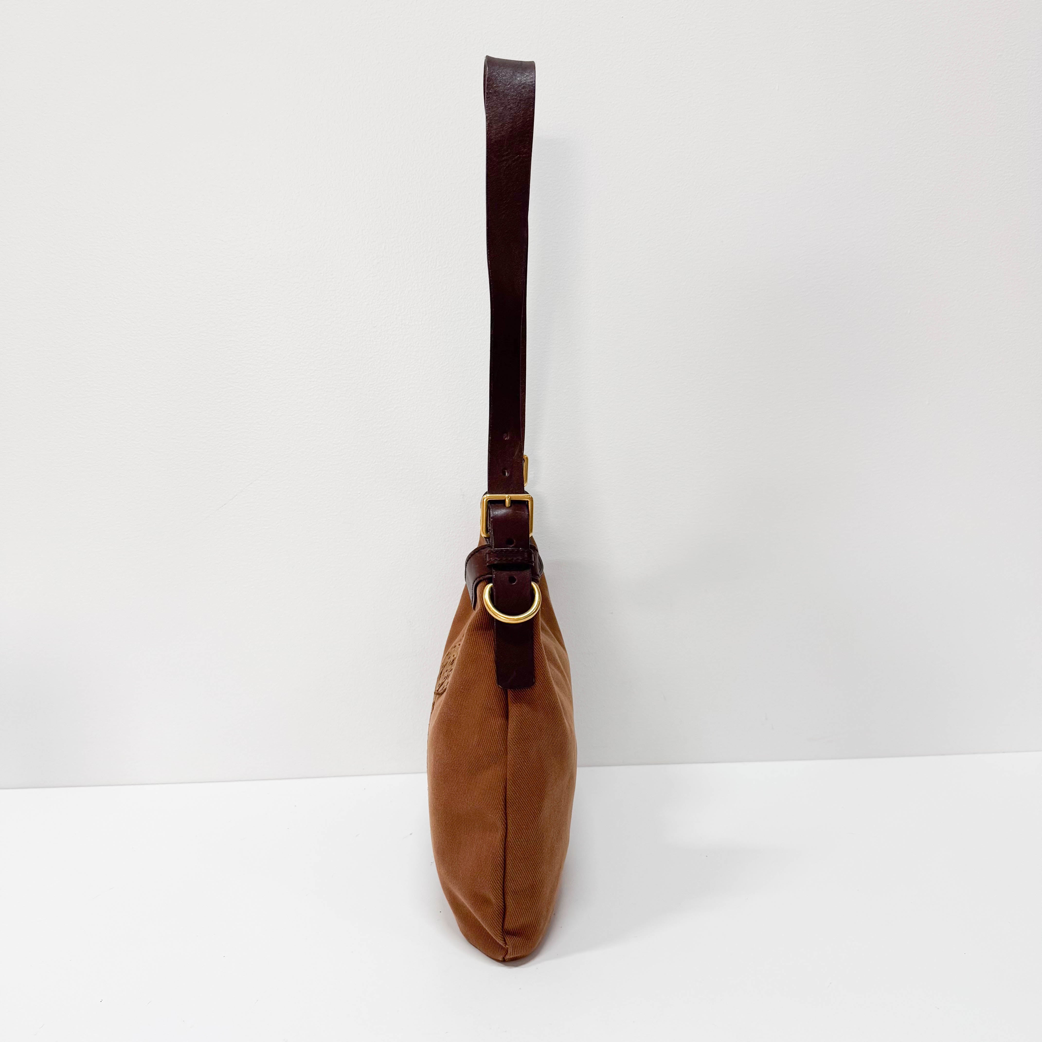 Brown Canvas Shoulder Bag