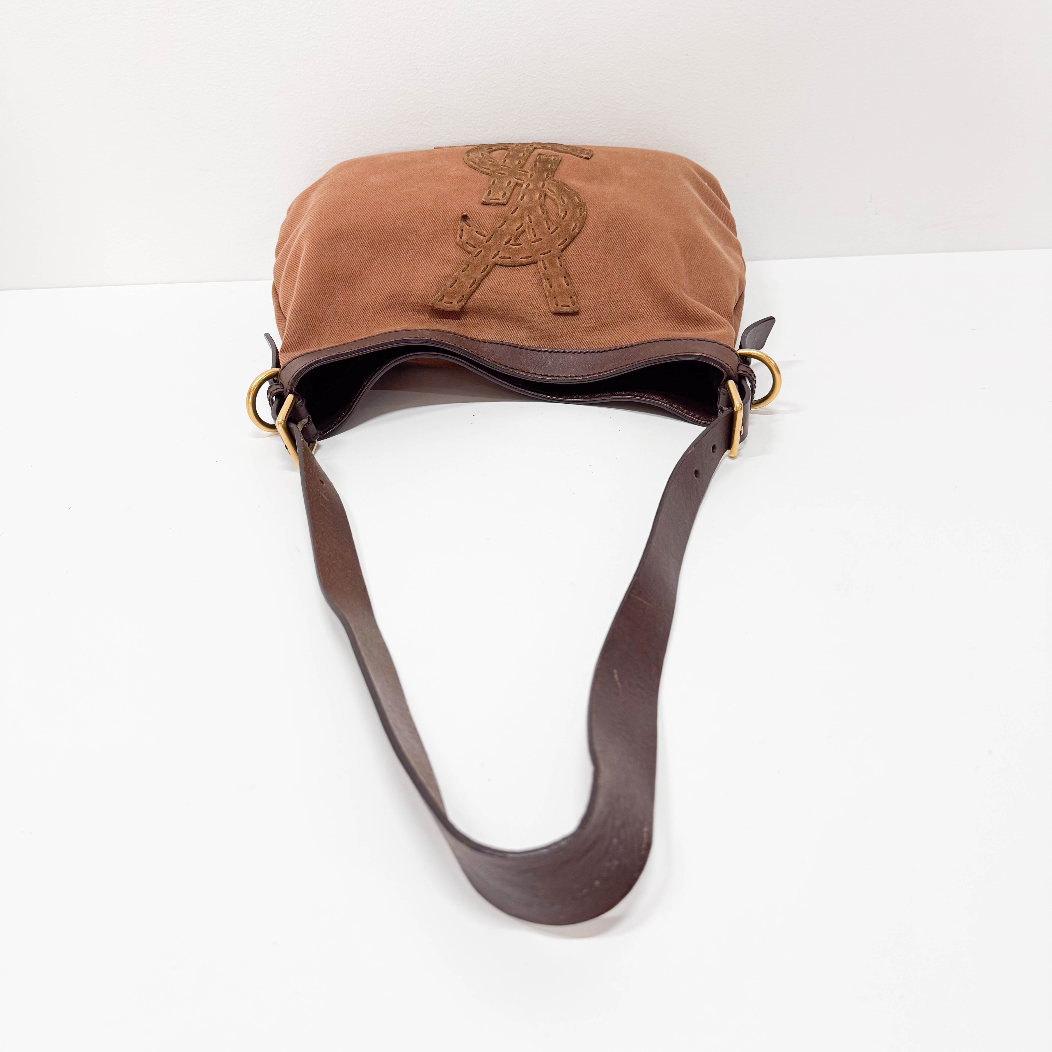 Brown Canvas Shoulder Bag