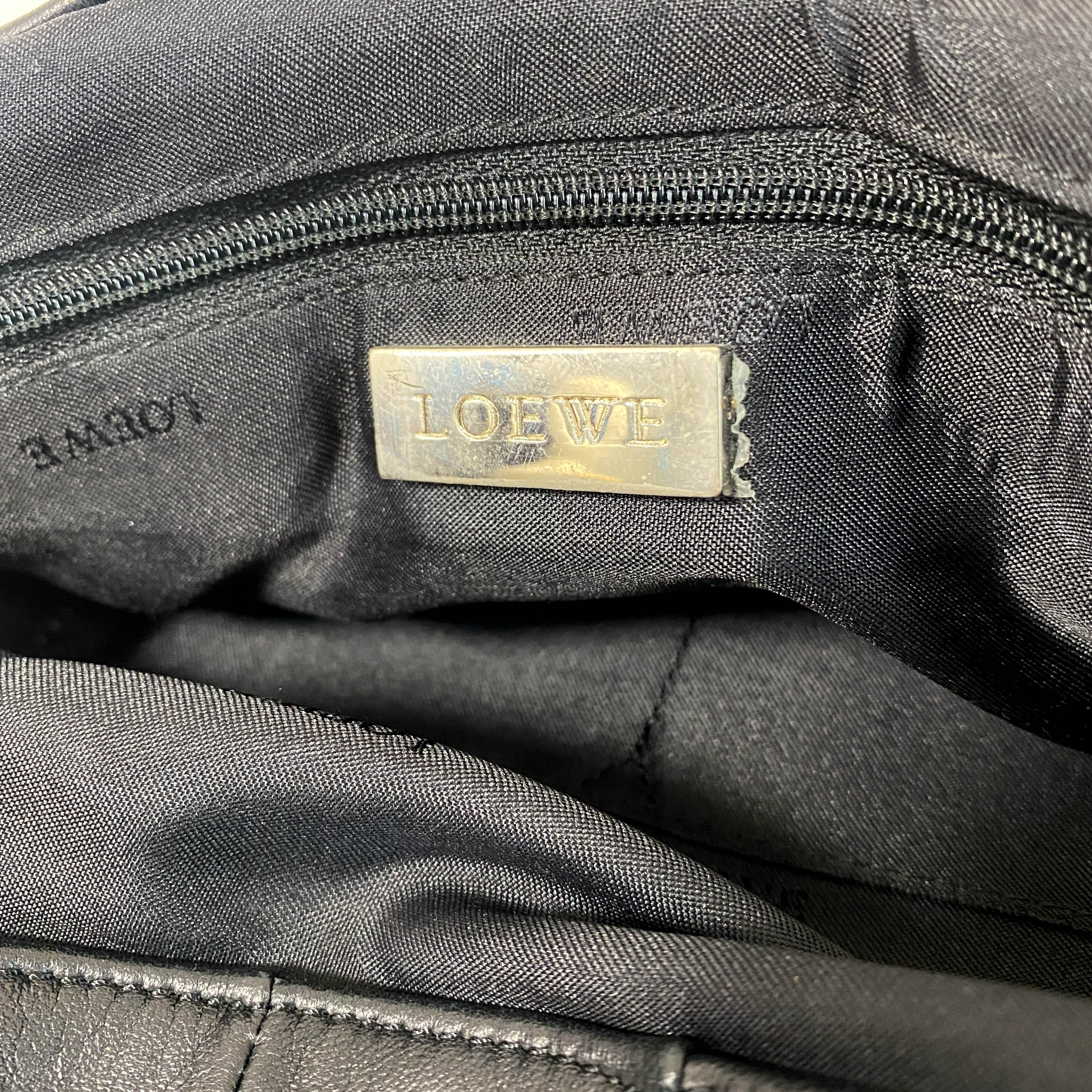 Black Nappa Leather Hobo Shoulder Bag