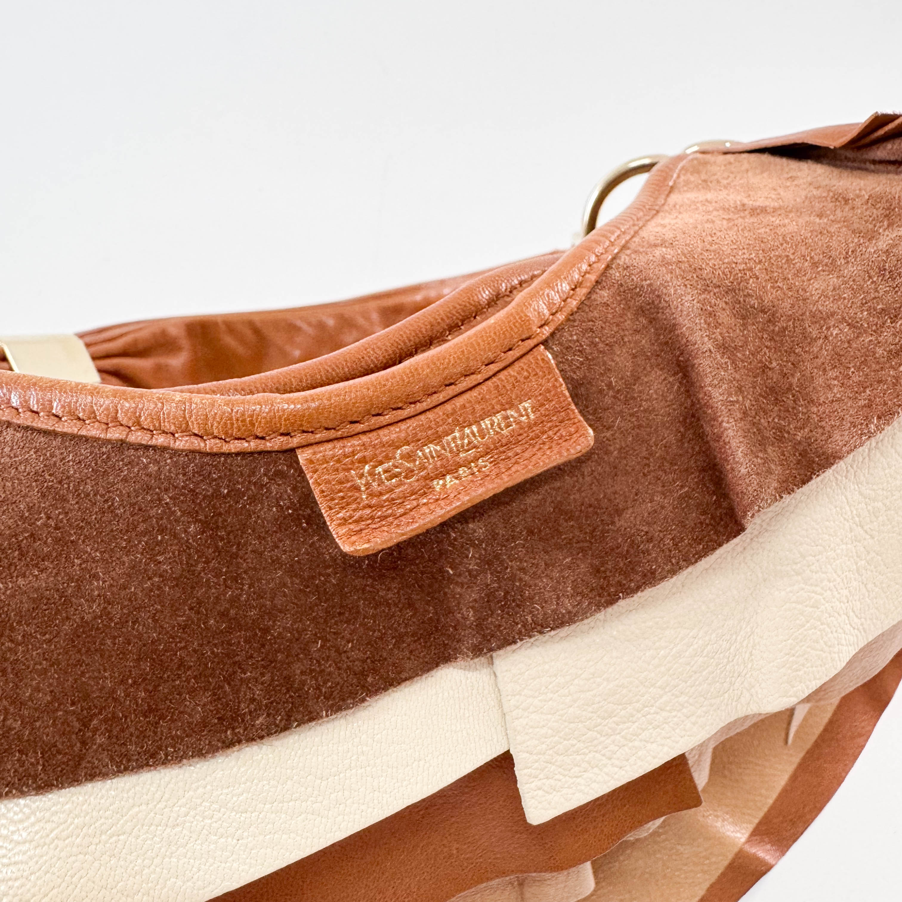 Vintage Brown Mix Leather Shoulder Bag