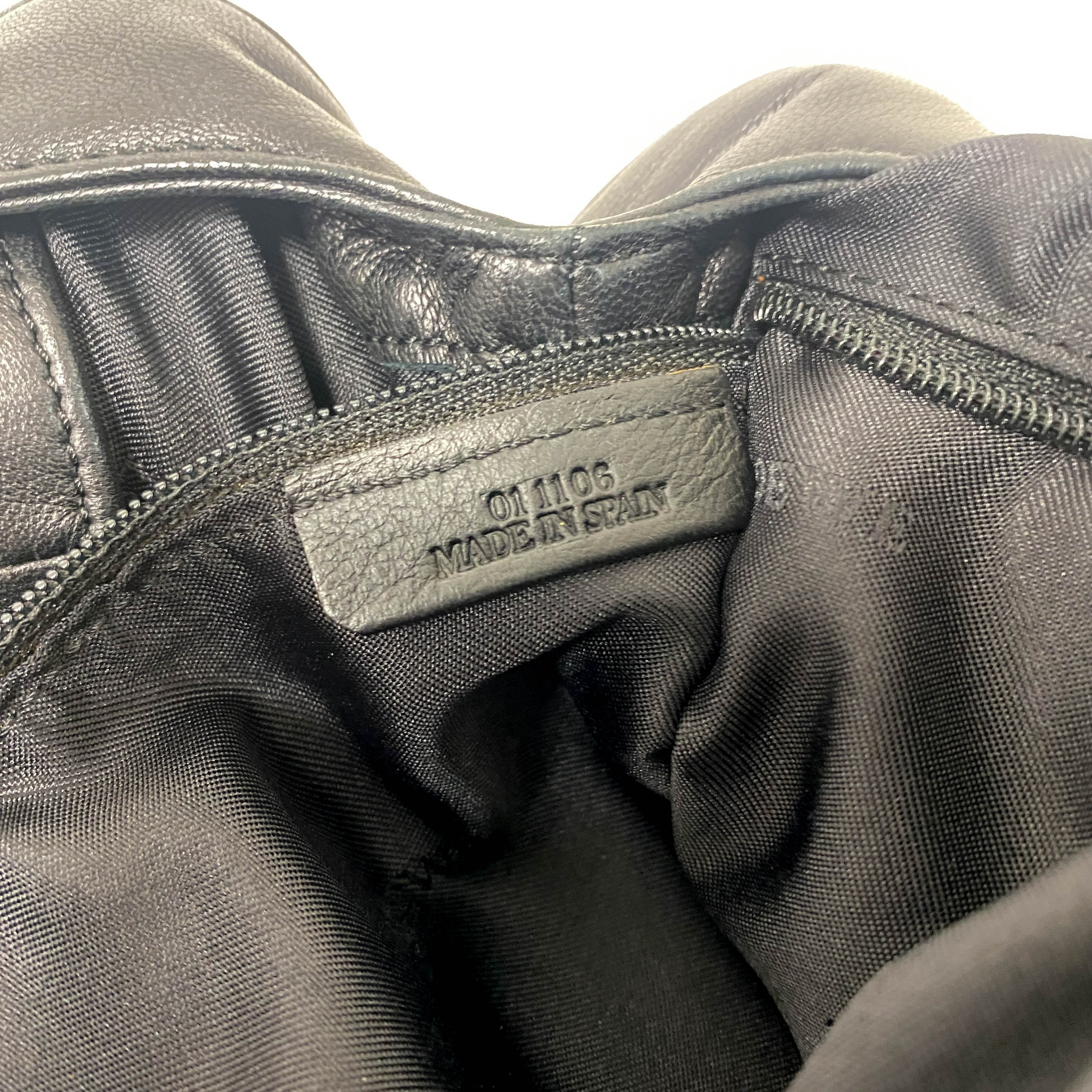 Black Nappa Leather Hobo Shoulder Bag