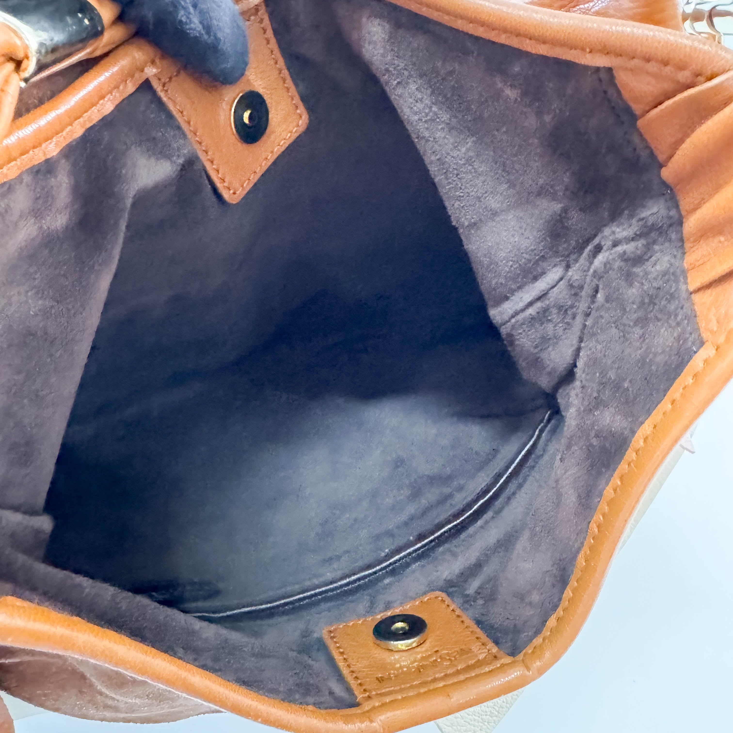 Vintage Brown Mix Leather Shoulder Bag