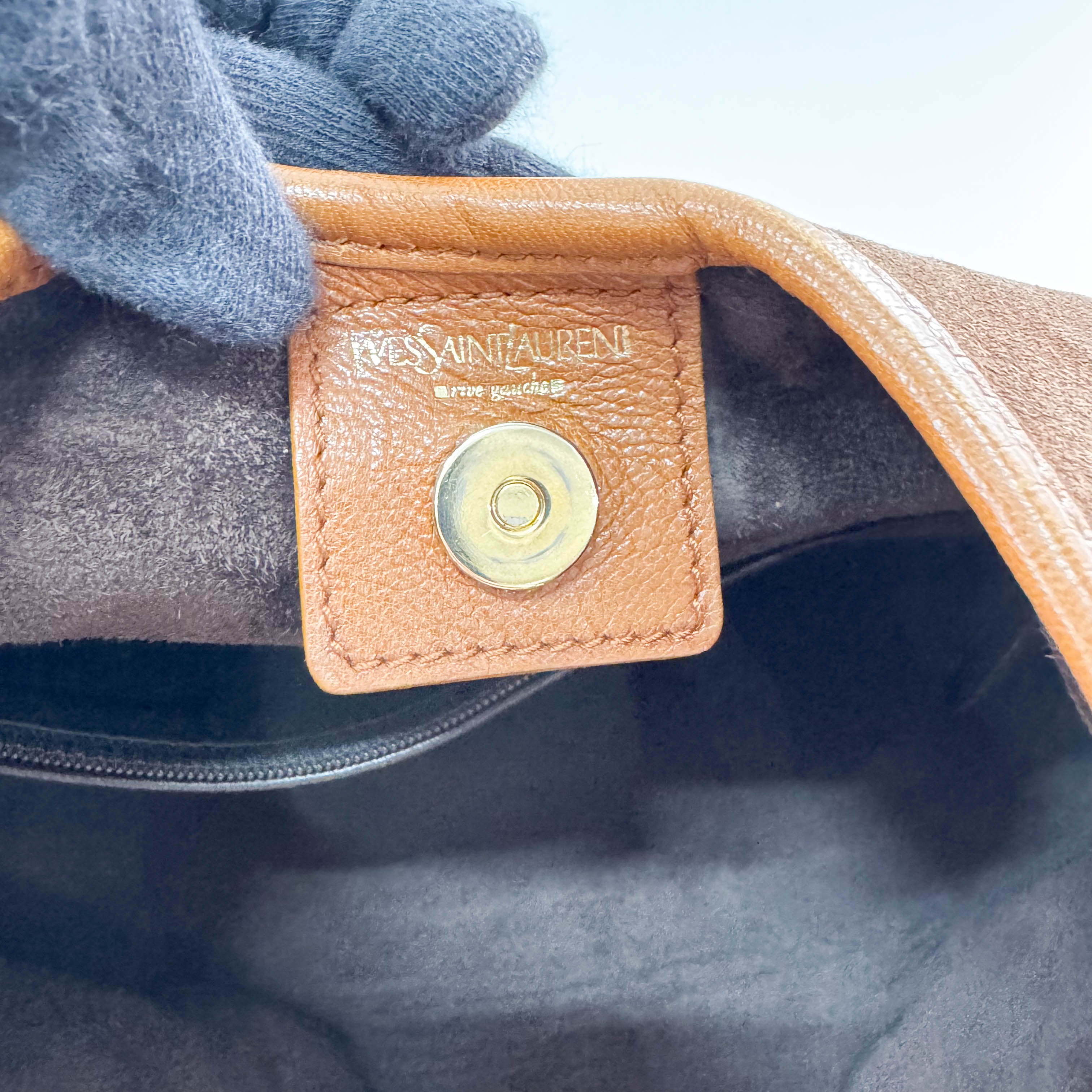 Vintage Brown Mix Leather Shoulder Bag