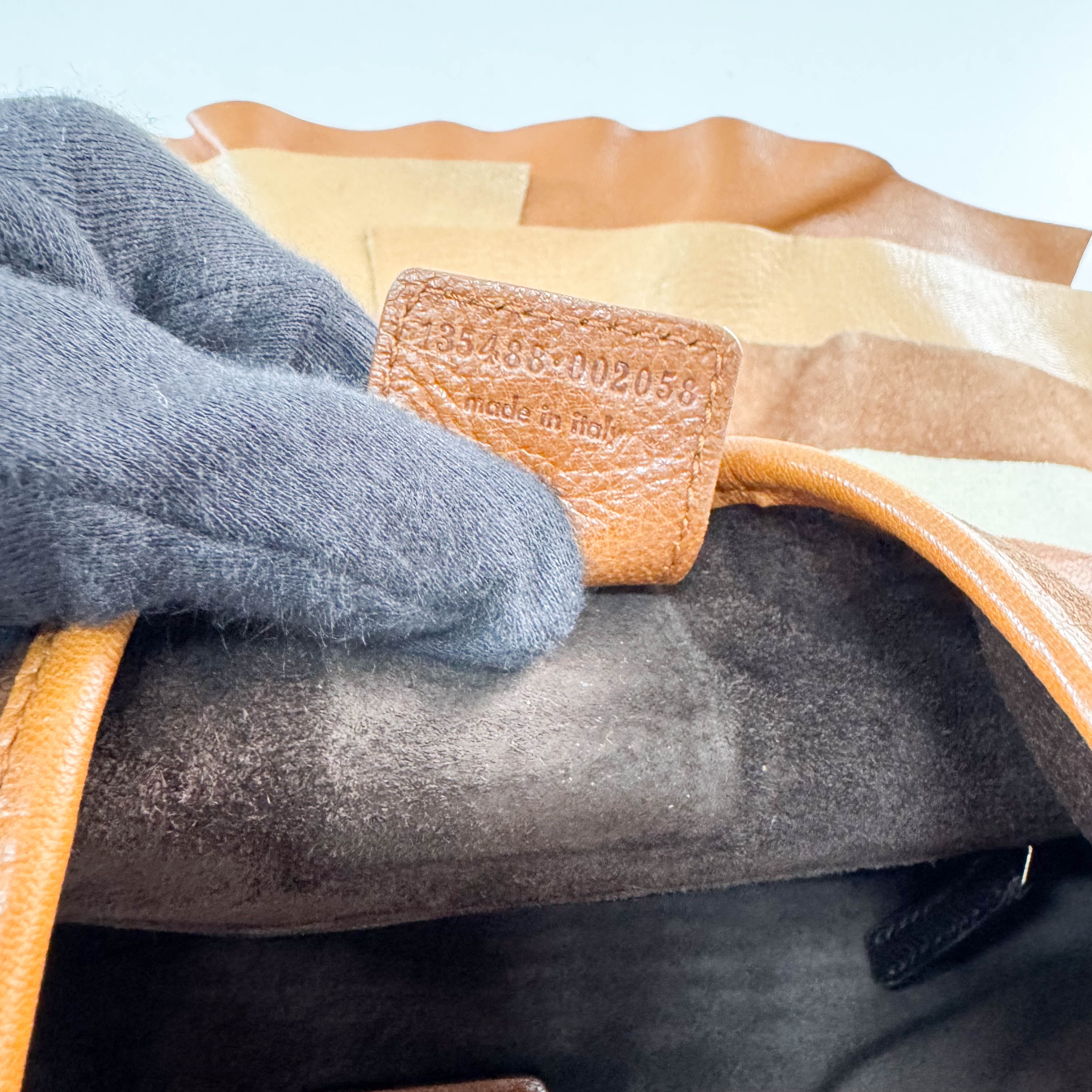 Vintage Brown Mix Leather Shoulder Bag