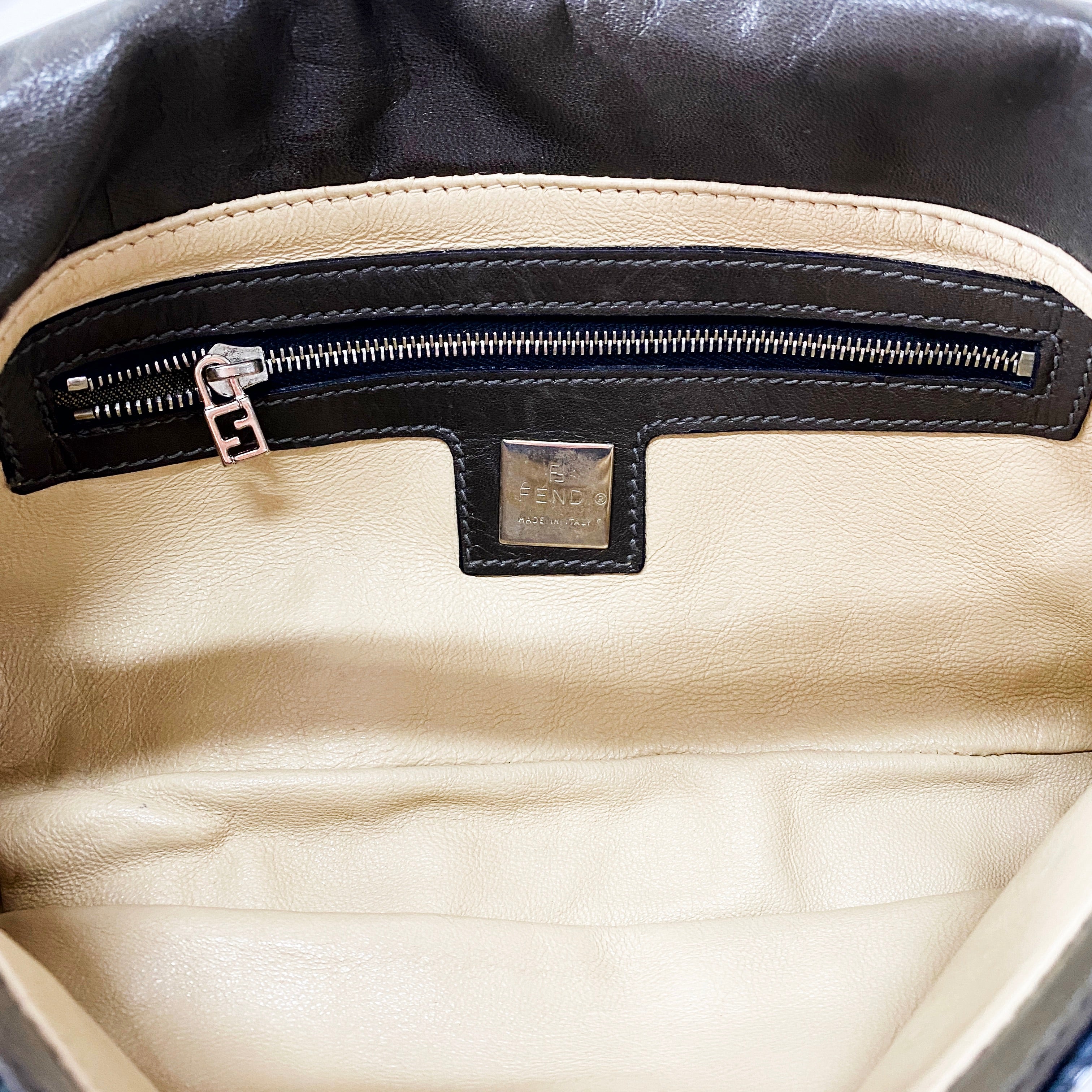 Baguette Silver Beaded & Croc Leather Shoulder Bag