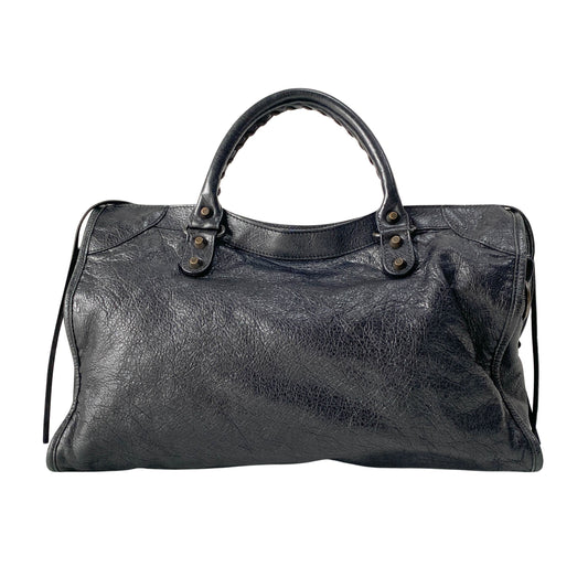 The City Black Leather Two Way Bag