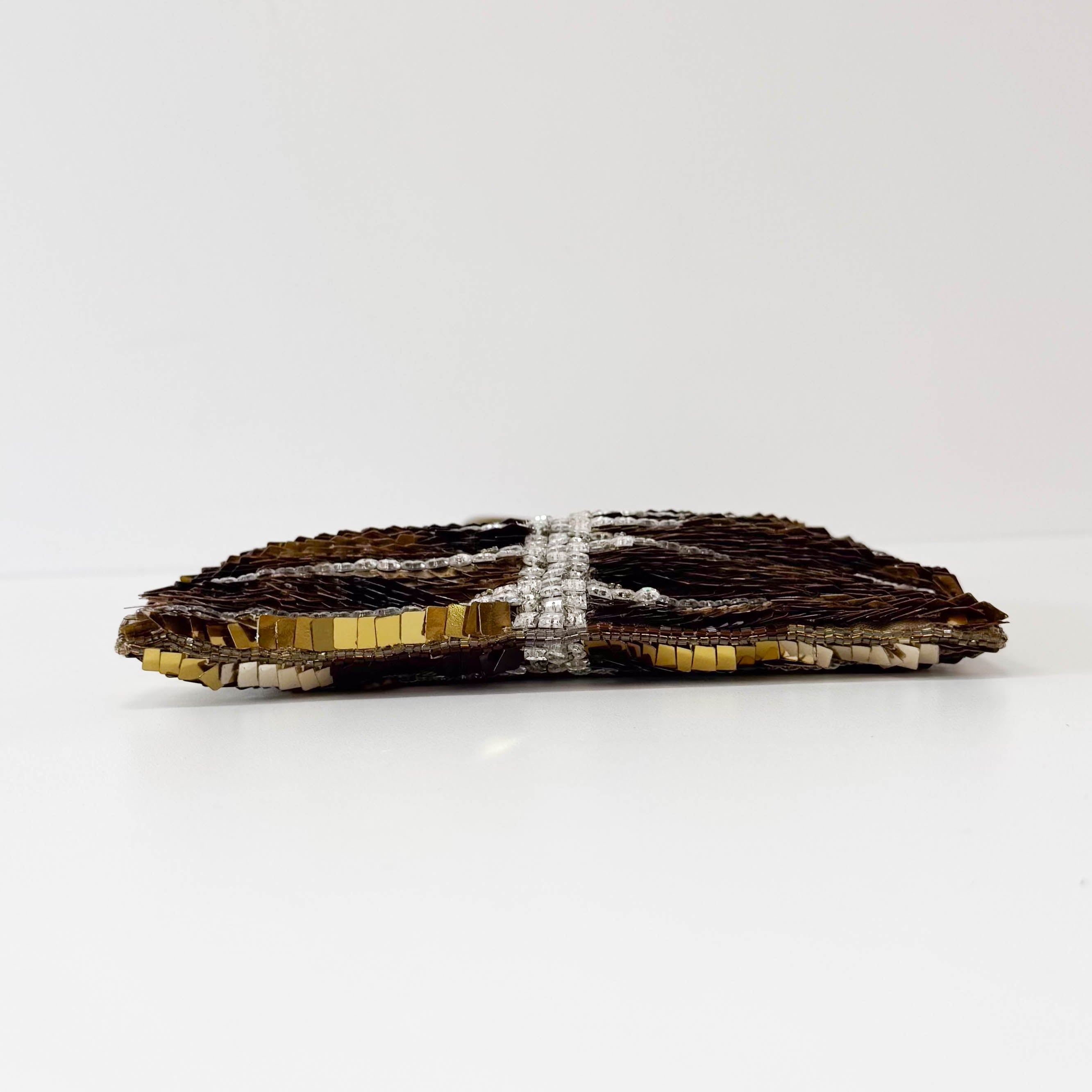 Archive Gold Sequin and Rhinestone Shoulder Bag