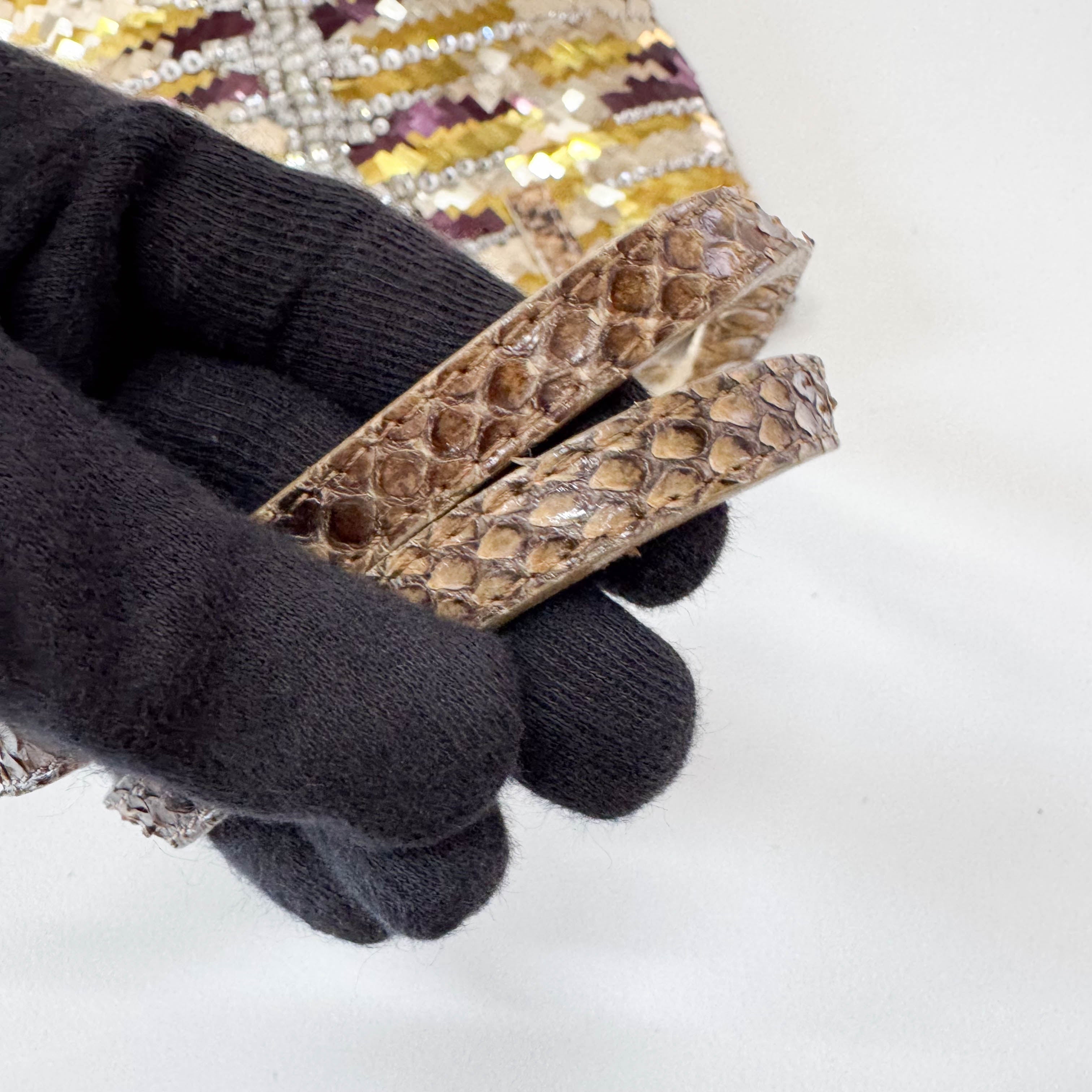 Archive Gold Sequin and Rhinestone Shoulder Bag