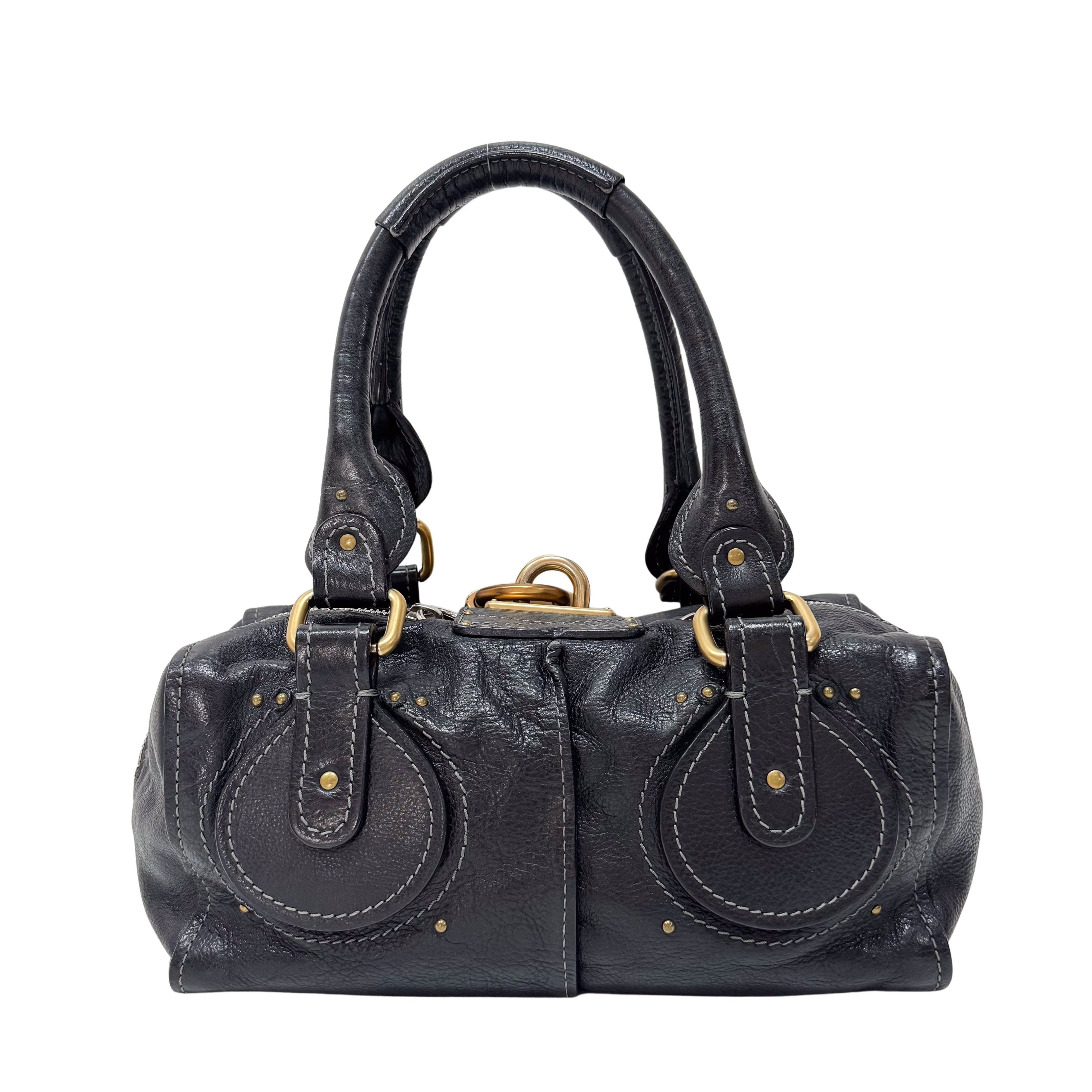 Paddington Black Leather Shoulder Bag