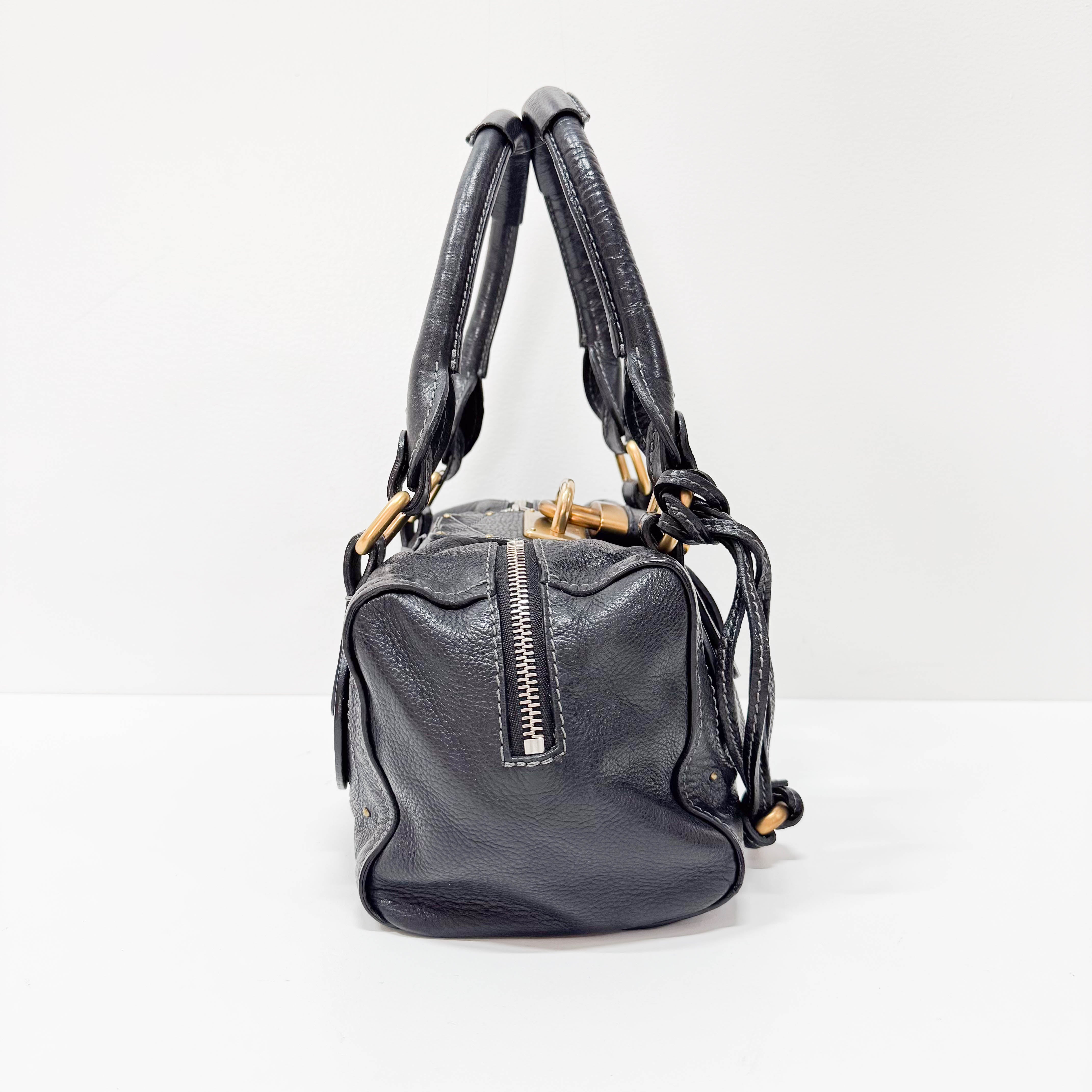 Paddington Black Leather Shoulder Bag
