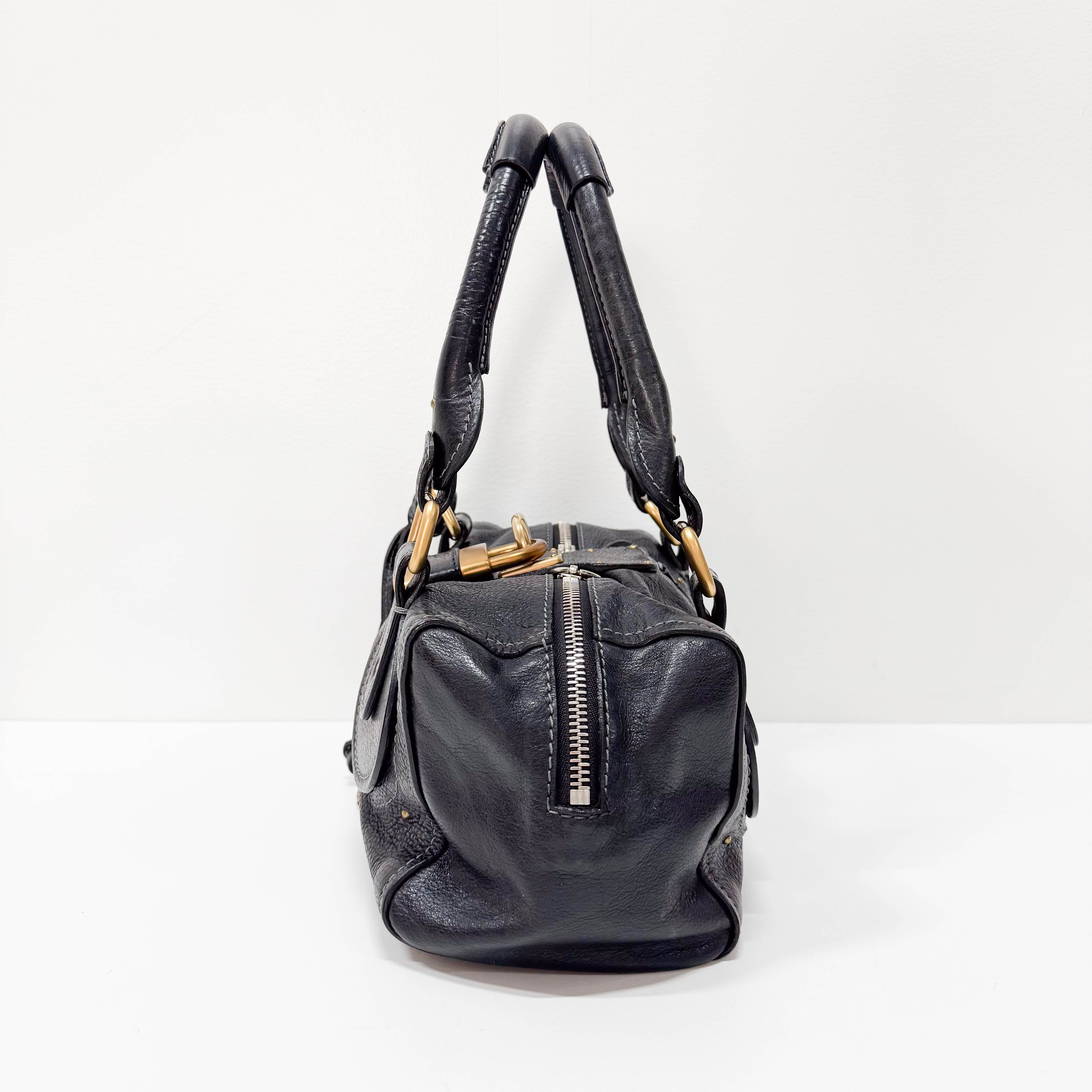 Paddington Black Leather Shoulder Bag