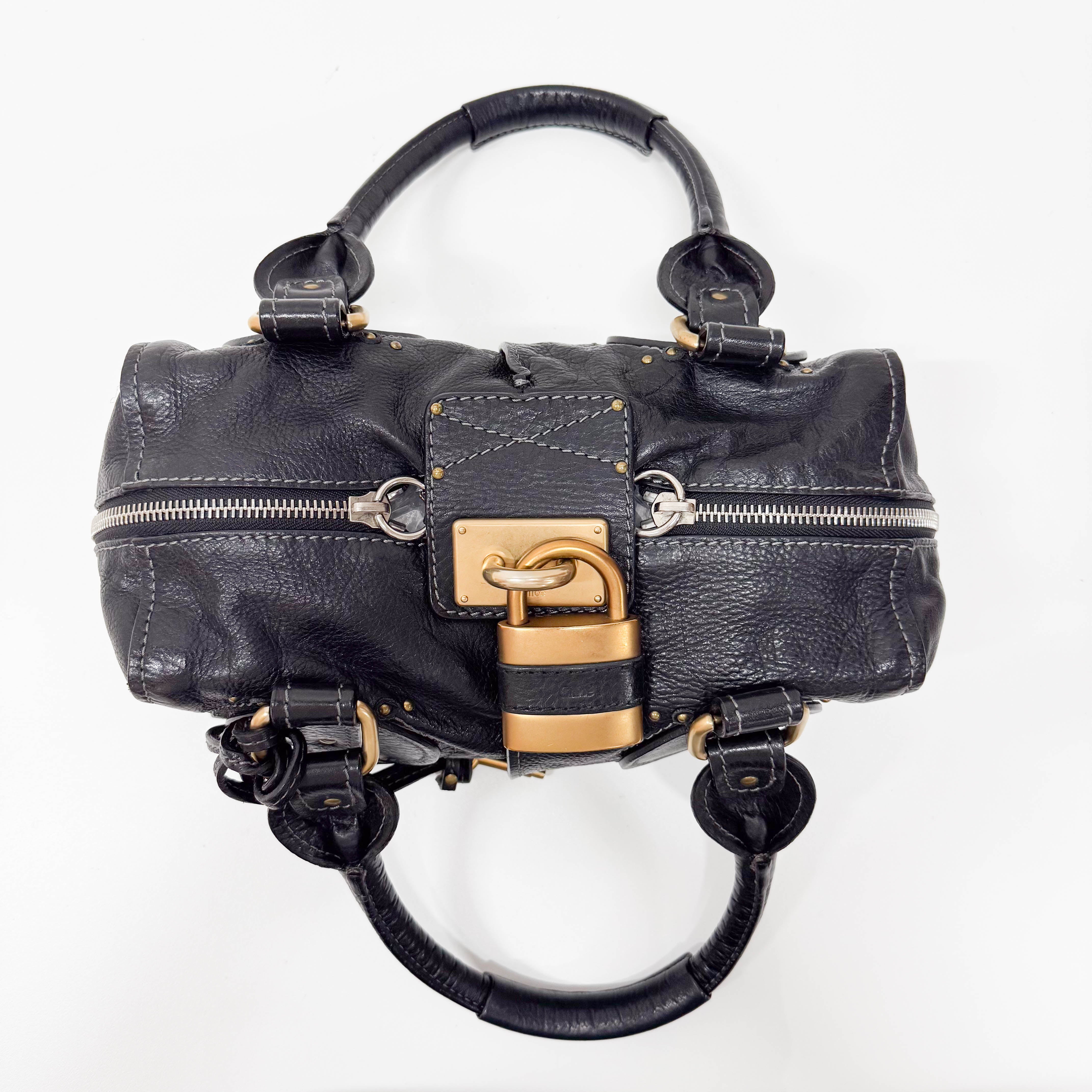 Paddington Black Leather Shoulder Bag