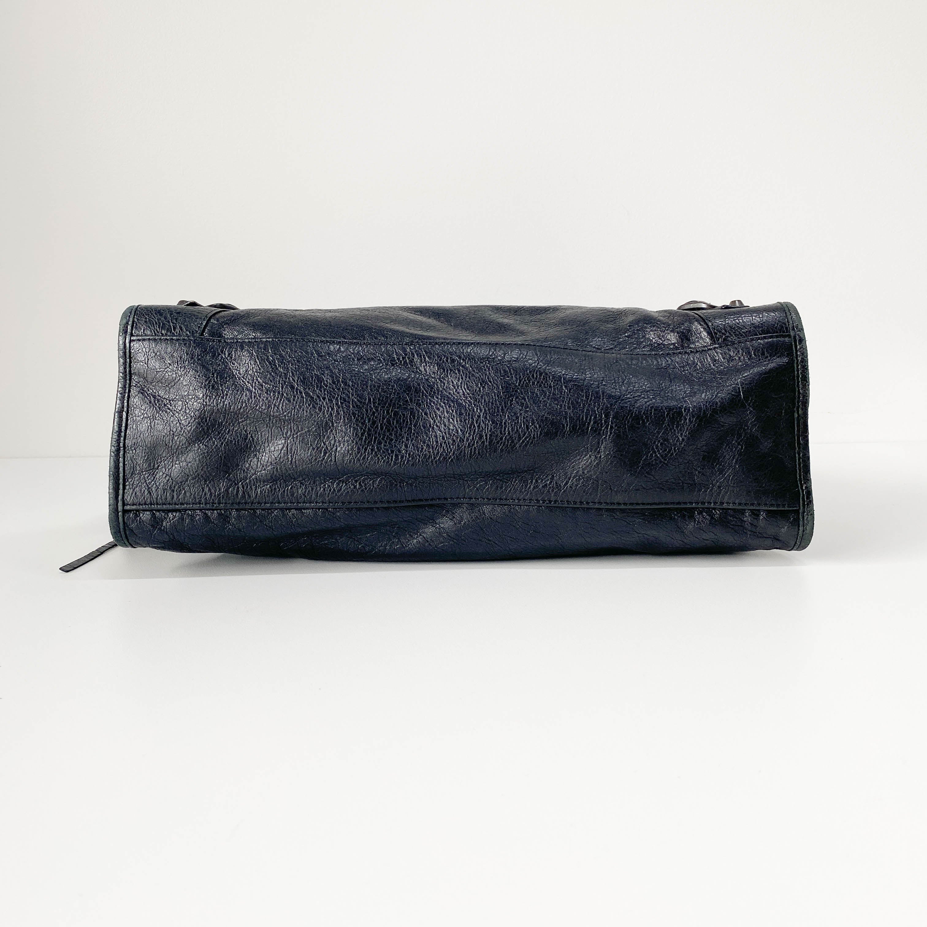 The City Black Leather Two Way Bag