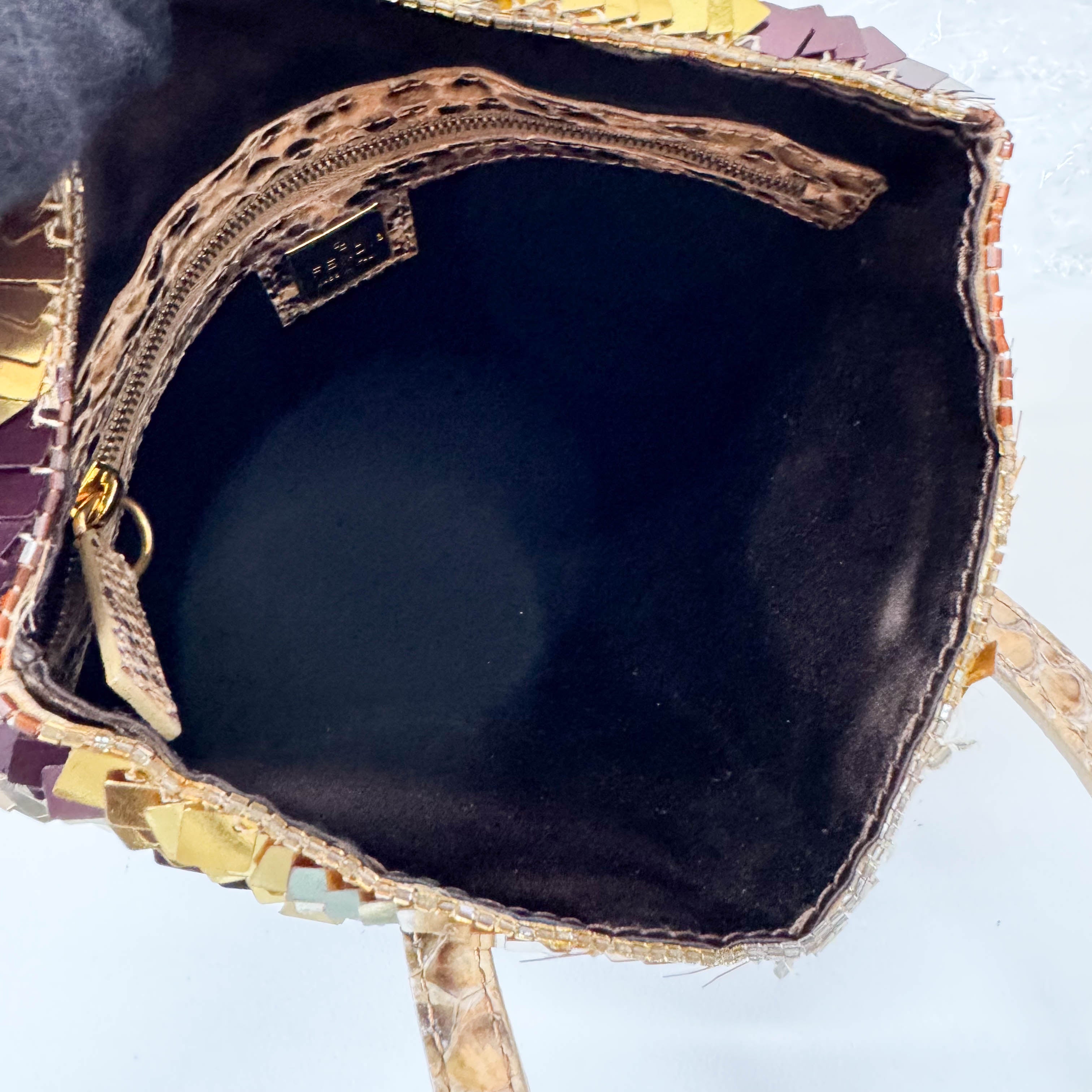 Archive Gold Sequin and Rhinestone Shoulder Bag