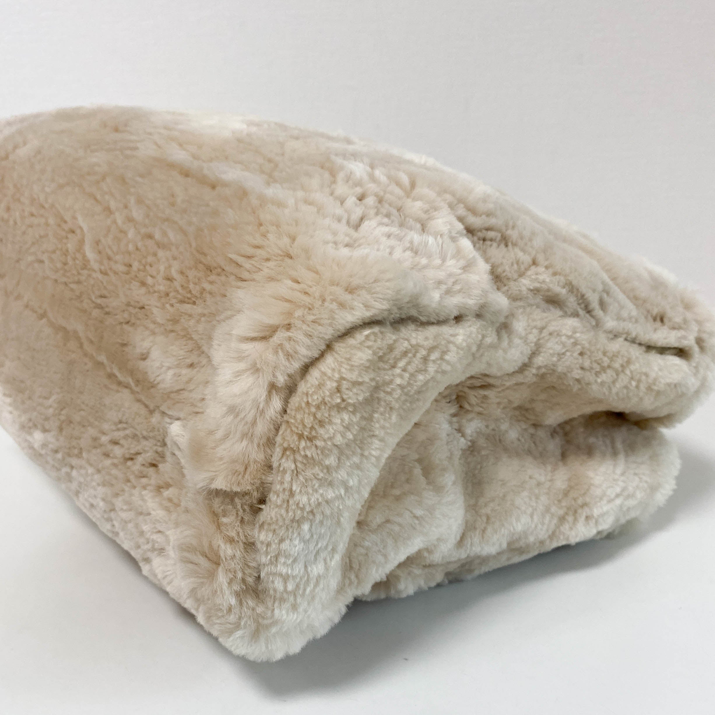 Beige Fur Top Handle Bag