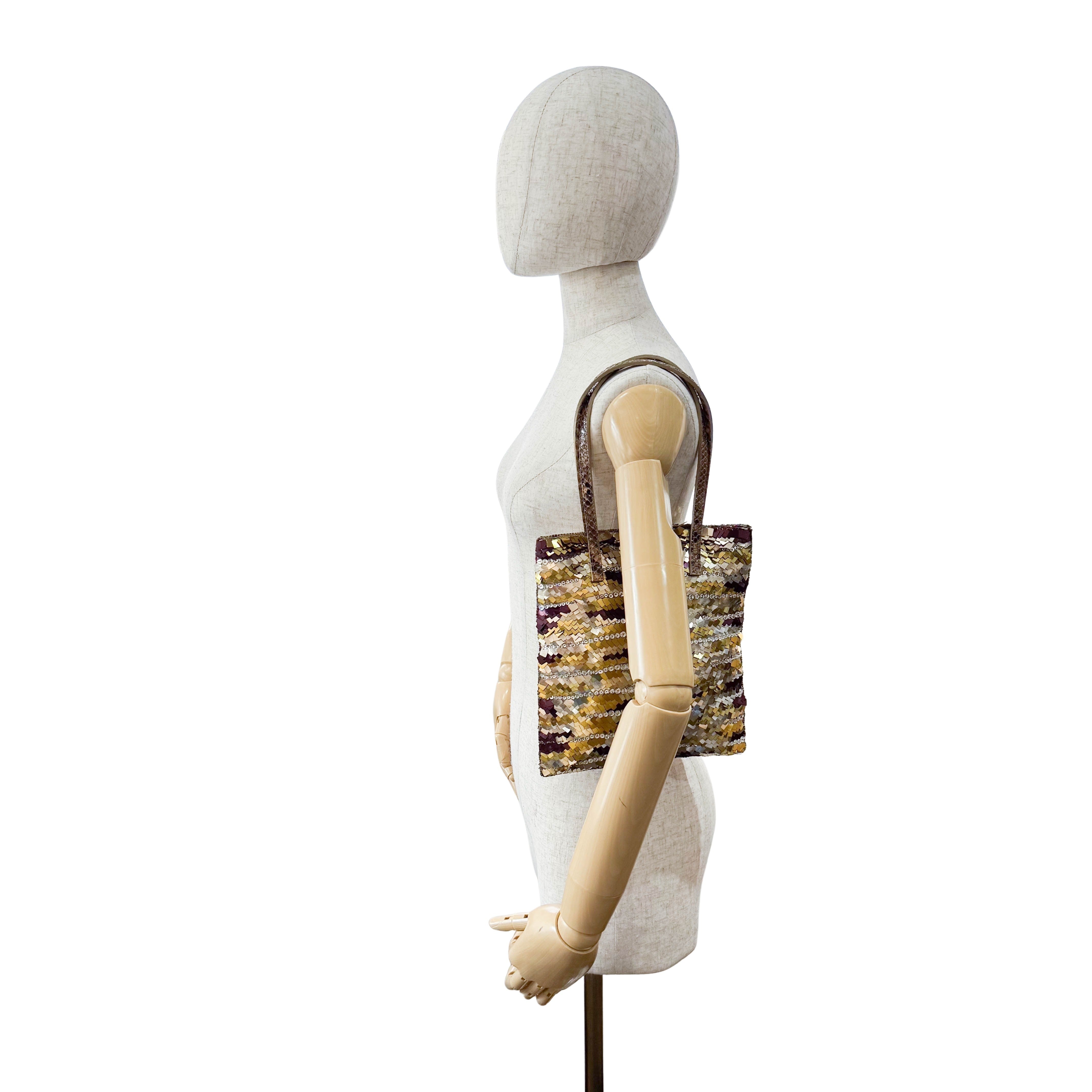 Archive Gold Sequin and Rhinestone Shoulder Bag