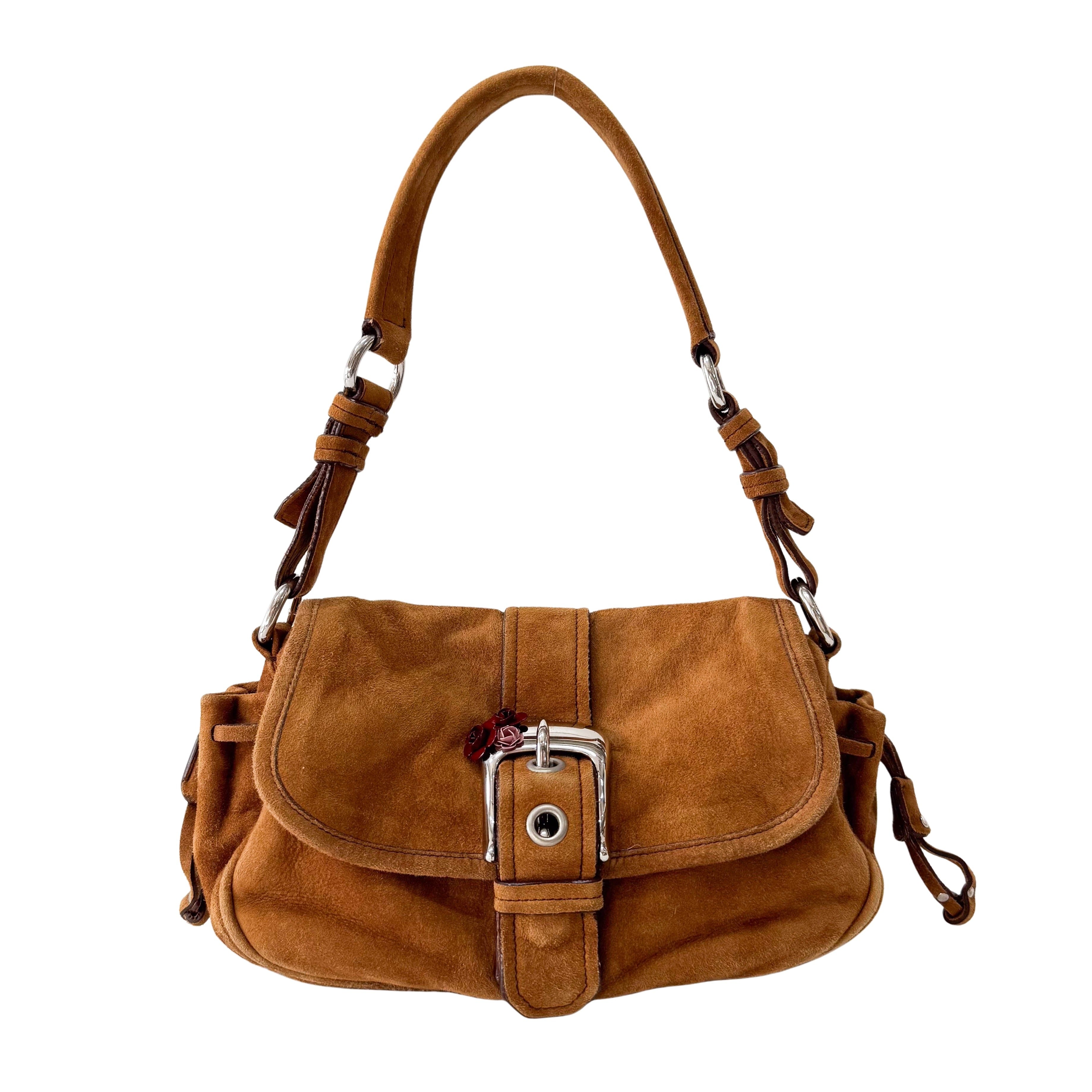 Little Flower Buckle Suede Bag