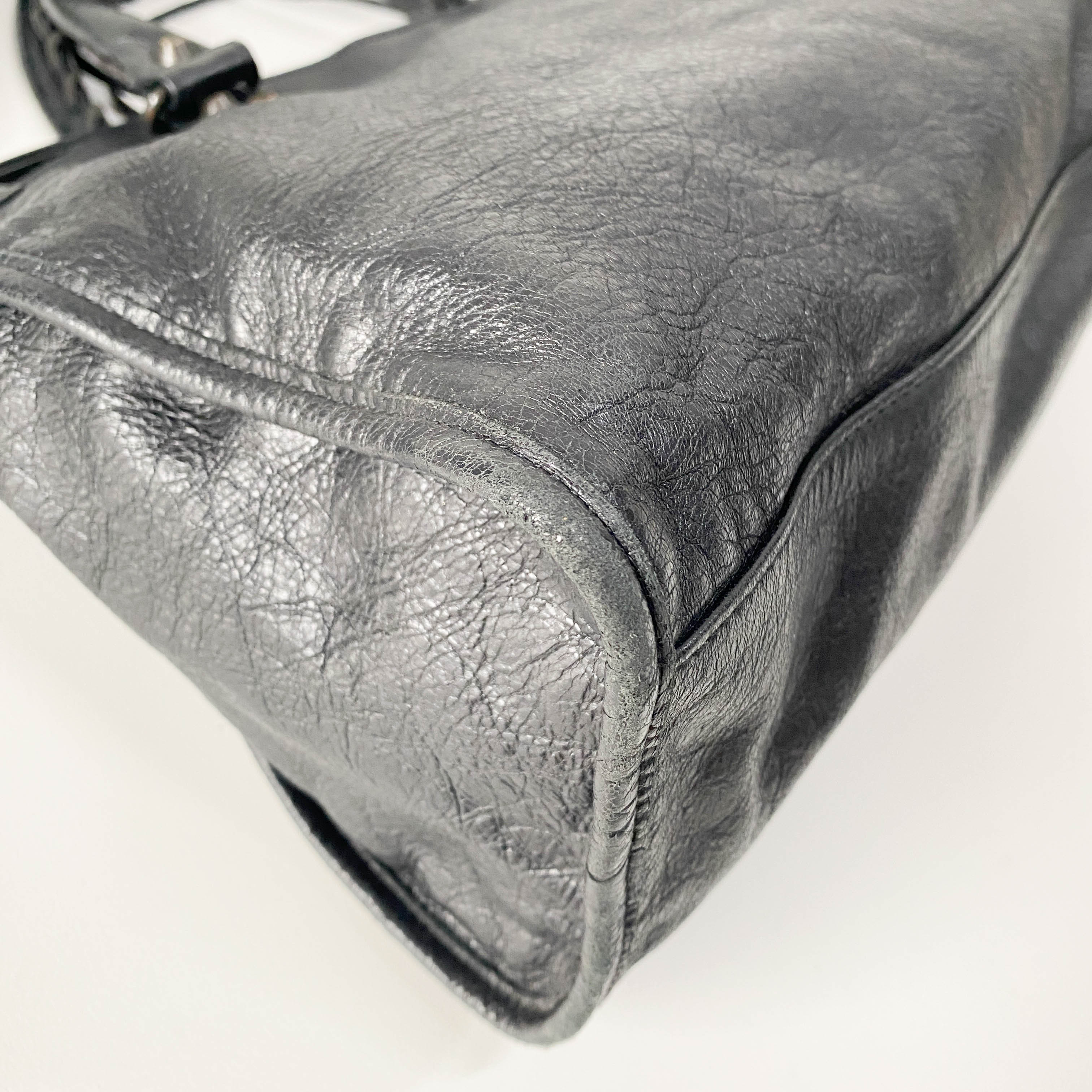 The City Black Leather Two Way Bag