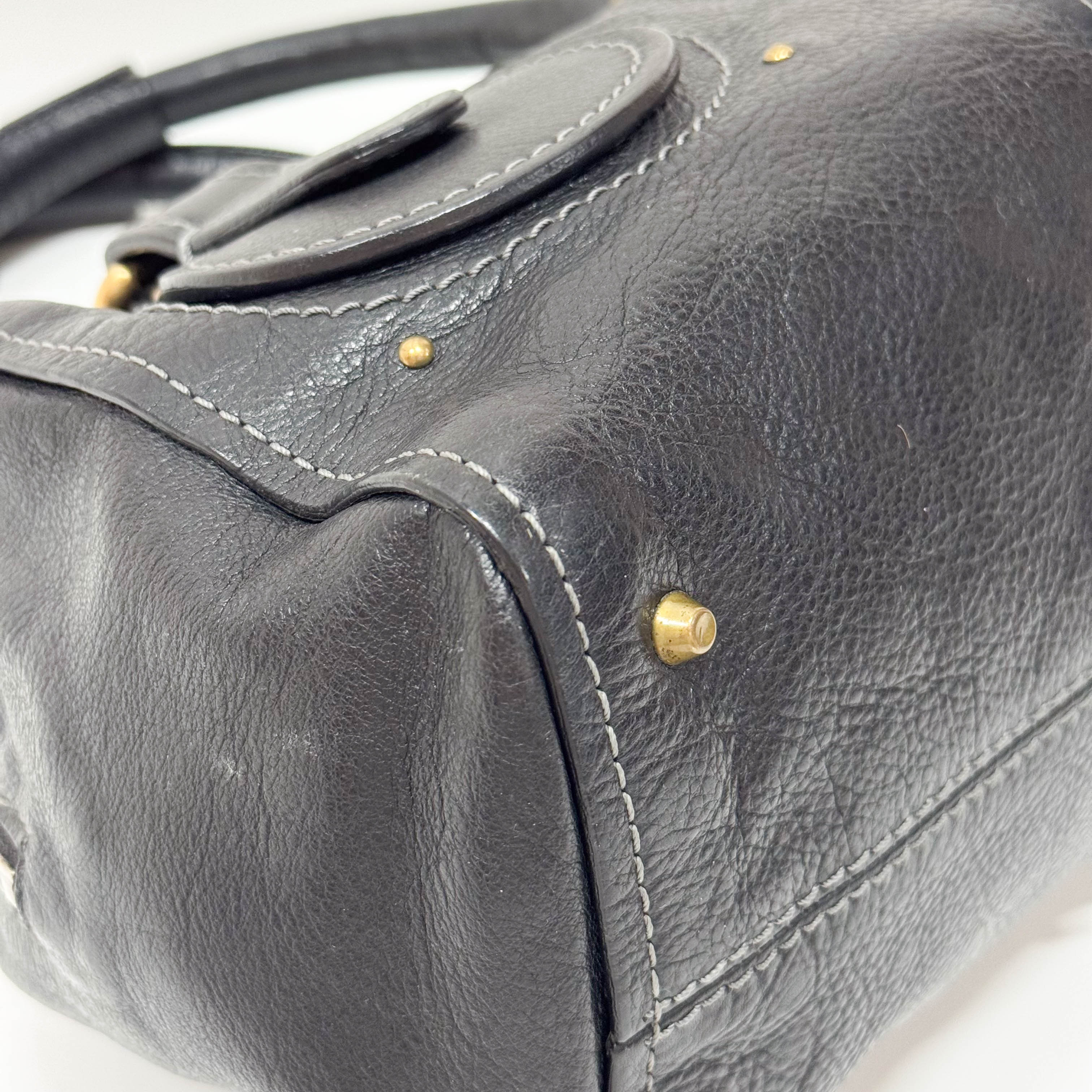 Paddington Black Leather Shoulder Bag