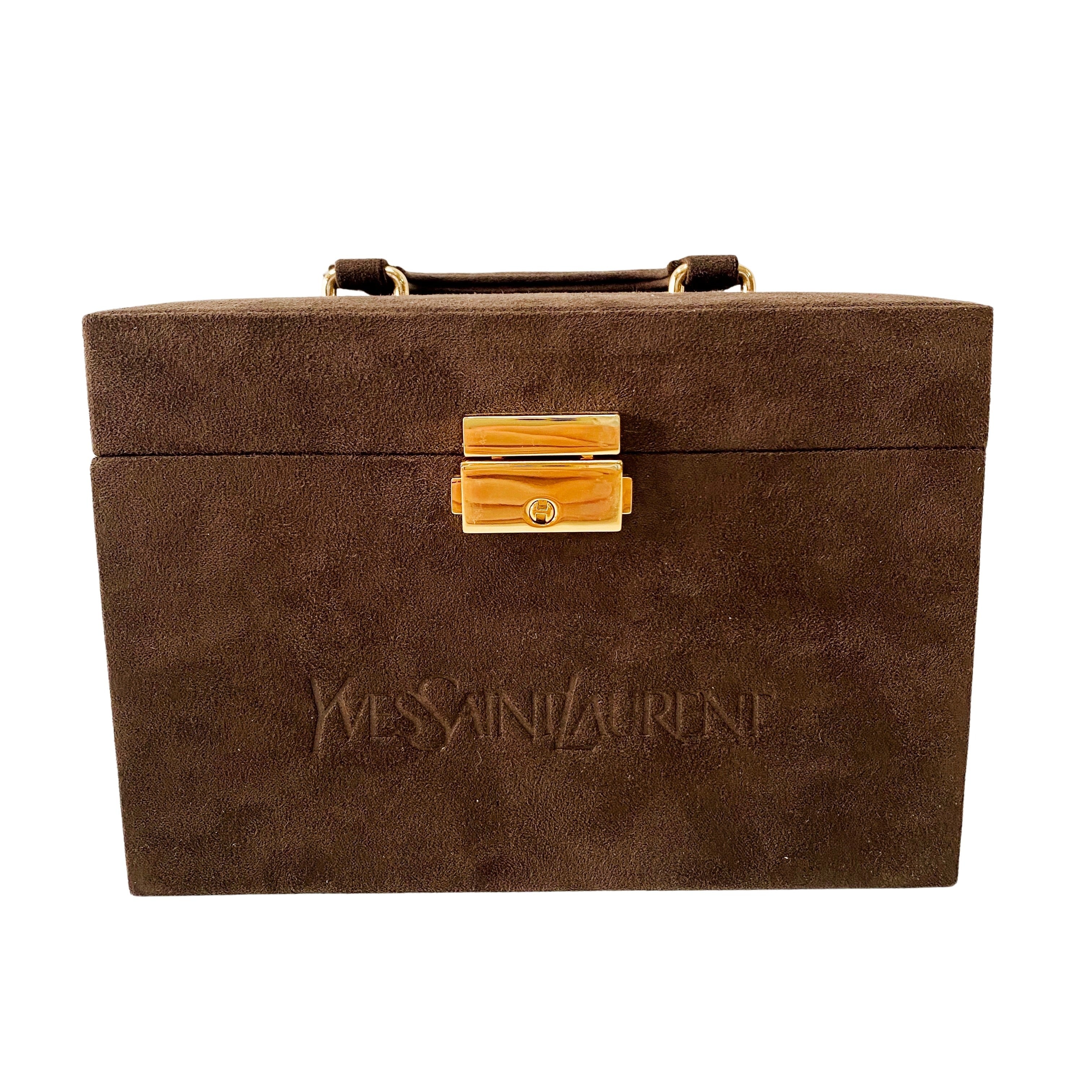 Vanity Brown Suede Cosmetic Box