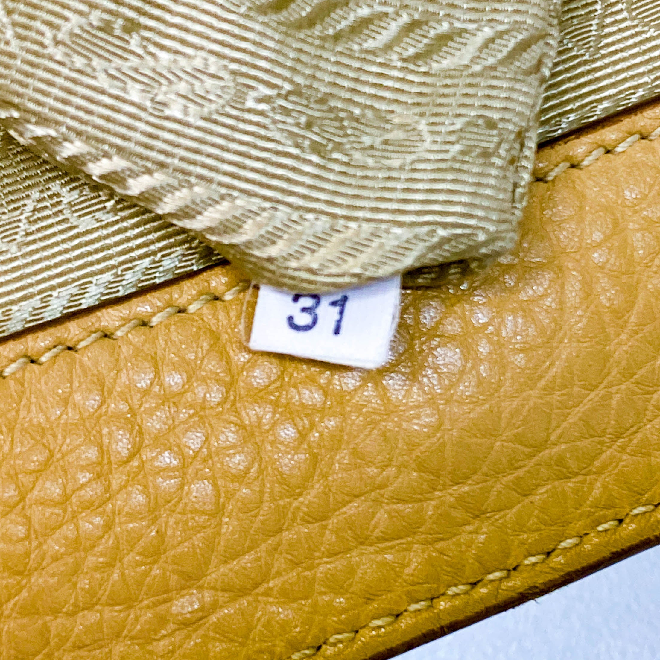 Beige Leather Bowler Bag