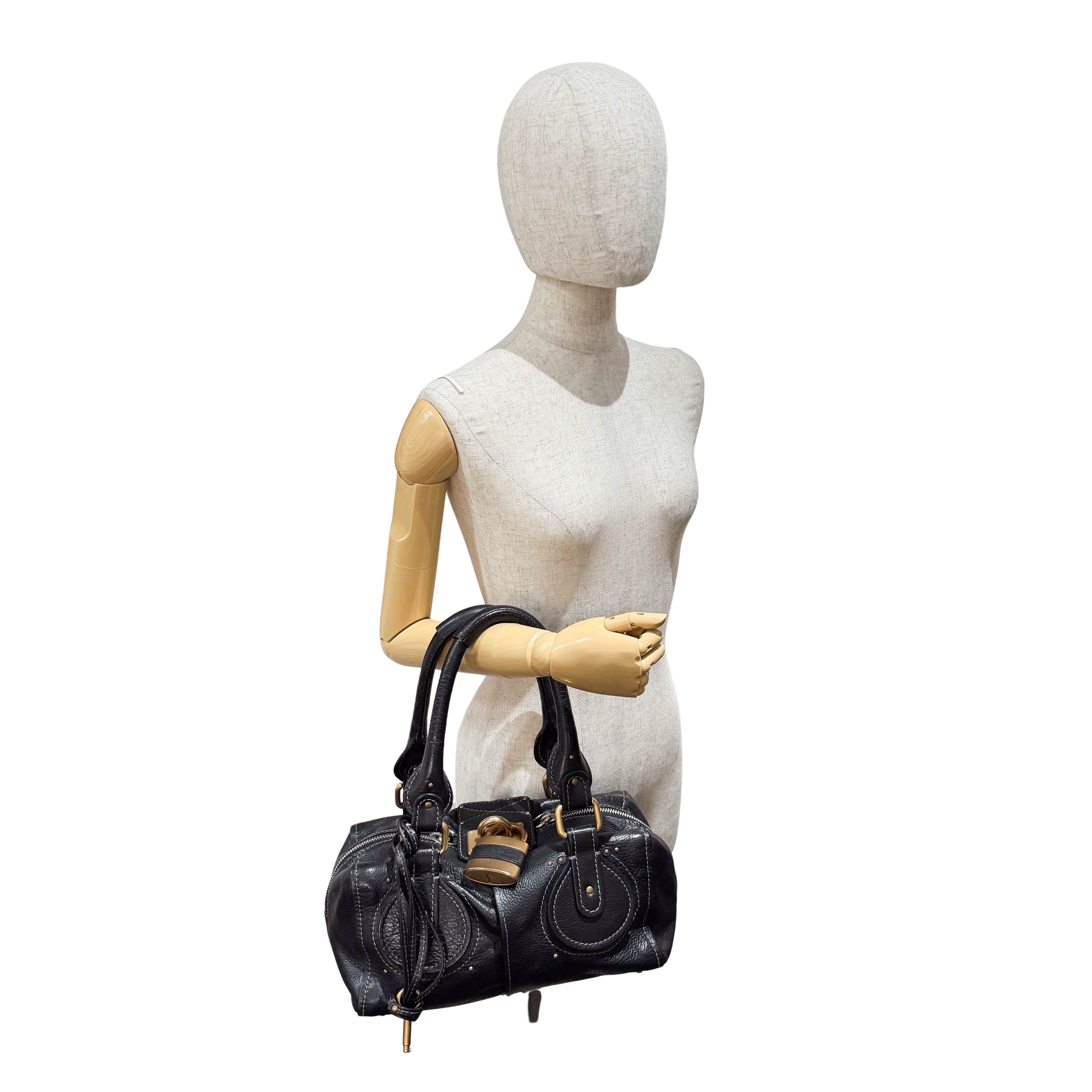 Paddington Black Leather Shoulder Bag
