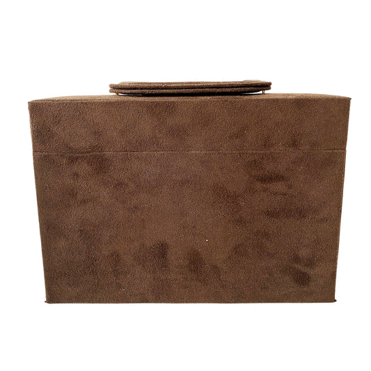 Vanity Brown Suede Cosmetic Box