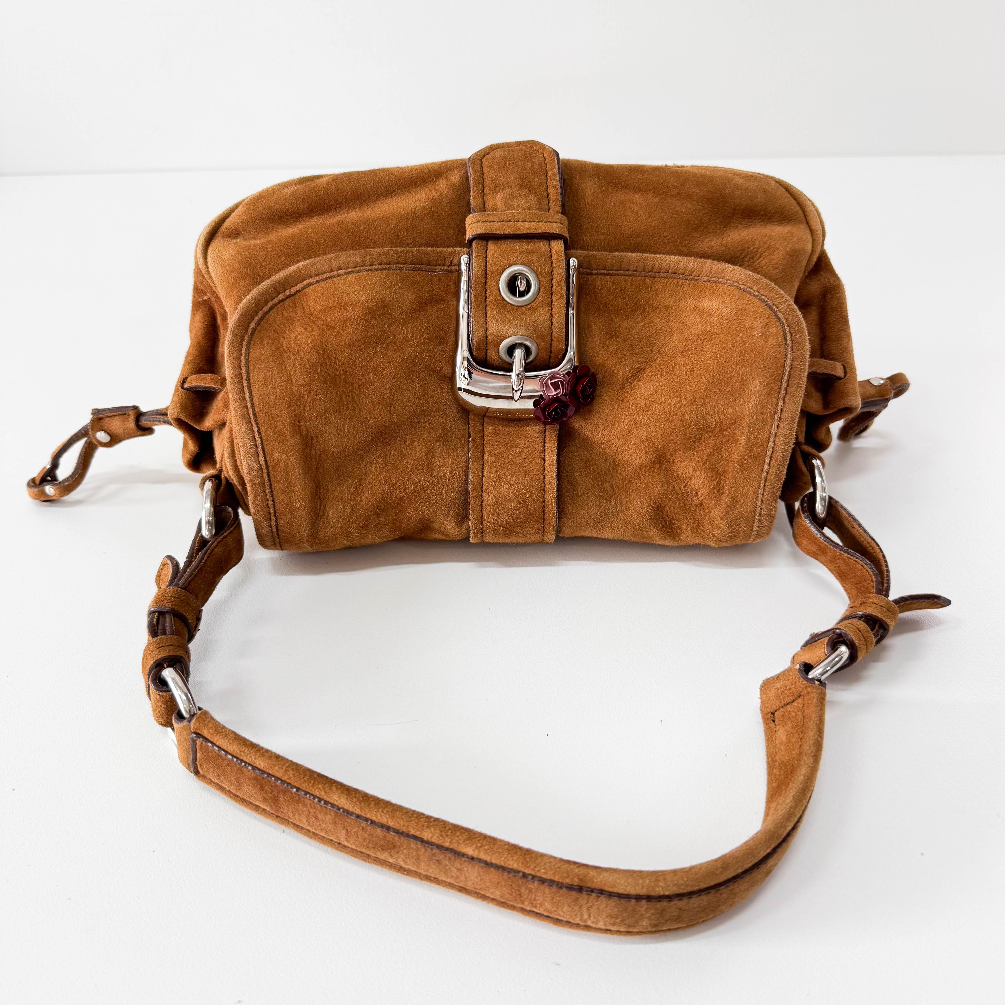 Little Flower Buckle Suede Bag