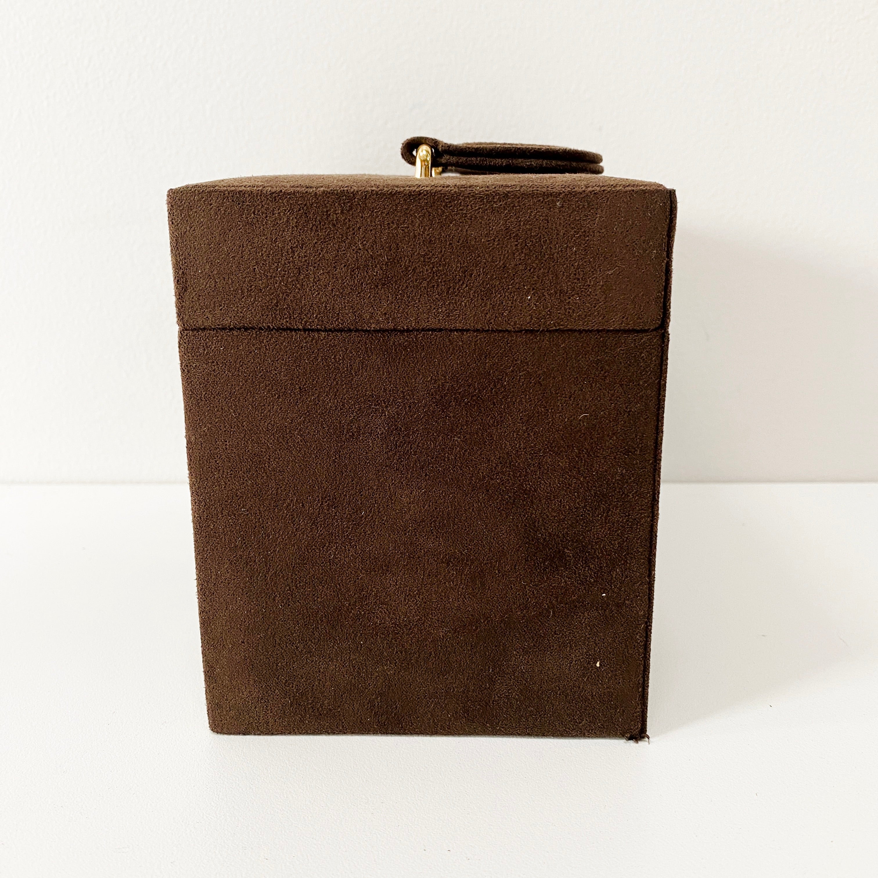 Vanity Brown Suede Cosmetic Box