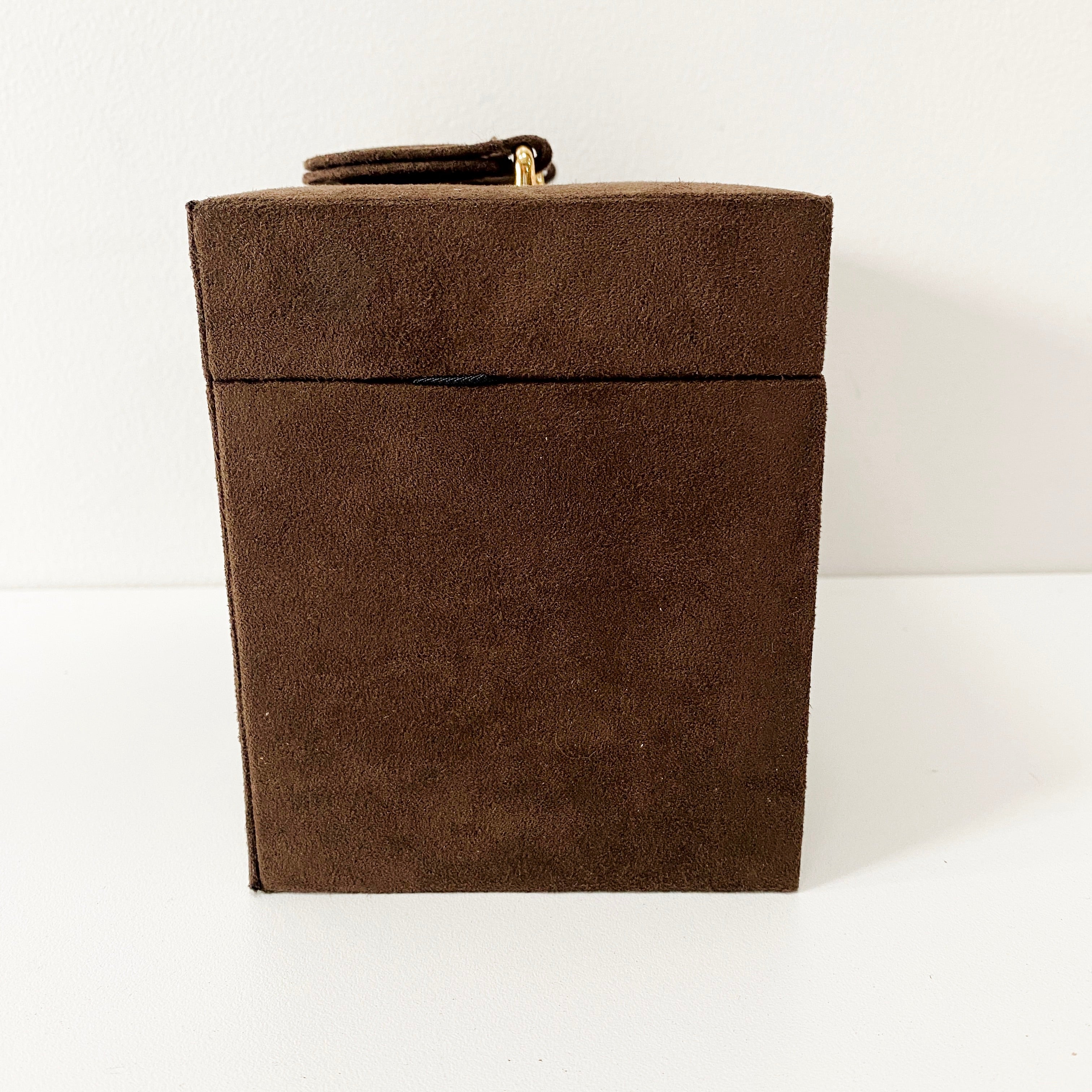 Vanity Brown Suede Cosmetic Box